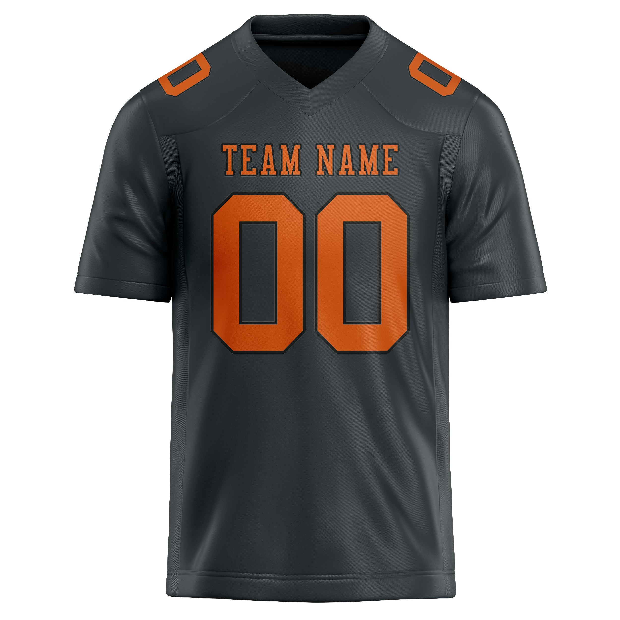 Custom Dark Grey Orange Football Jersey