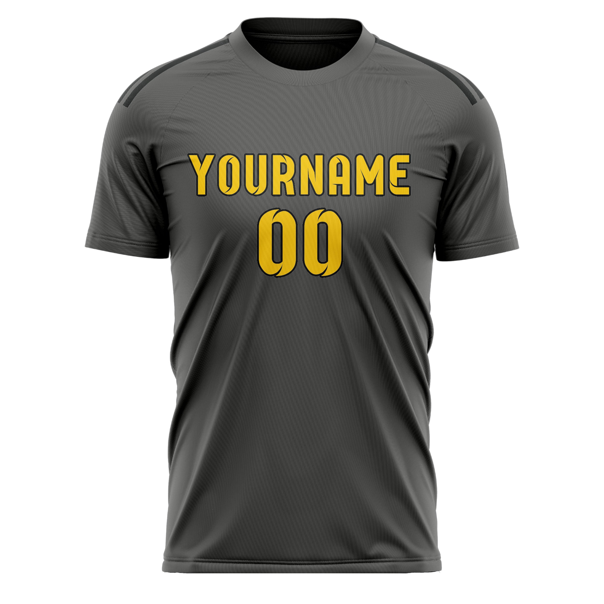 Custom Dark Grey Gold Soccer Jersey
