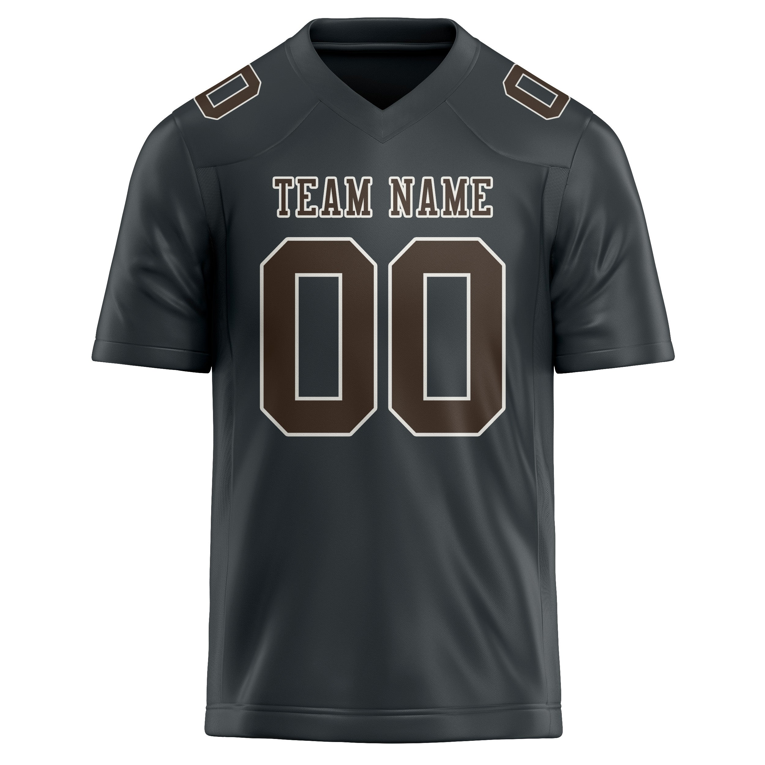 Custom Dark Grey Brown Football Jersey
