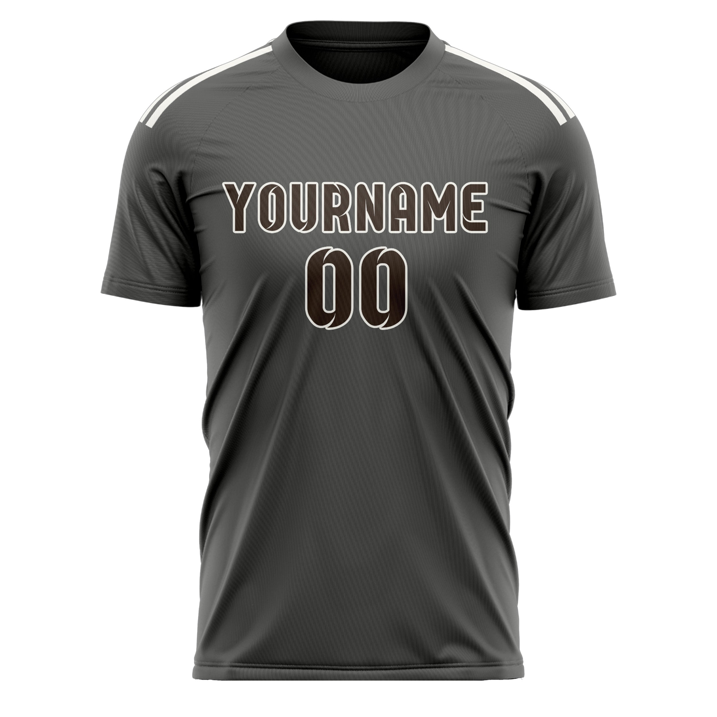 Custom Dark Grey Brown Soccer Jersey