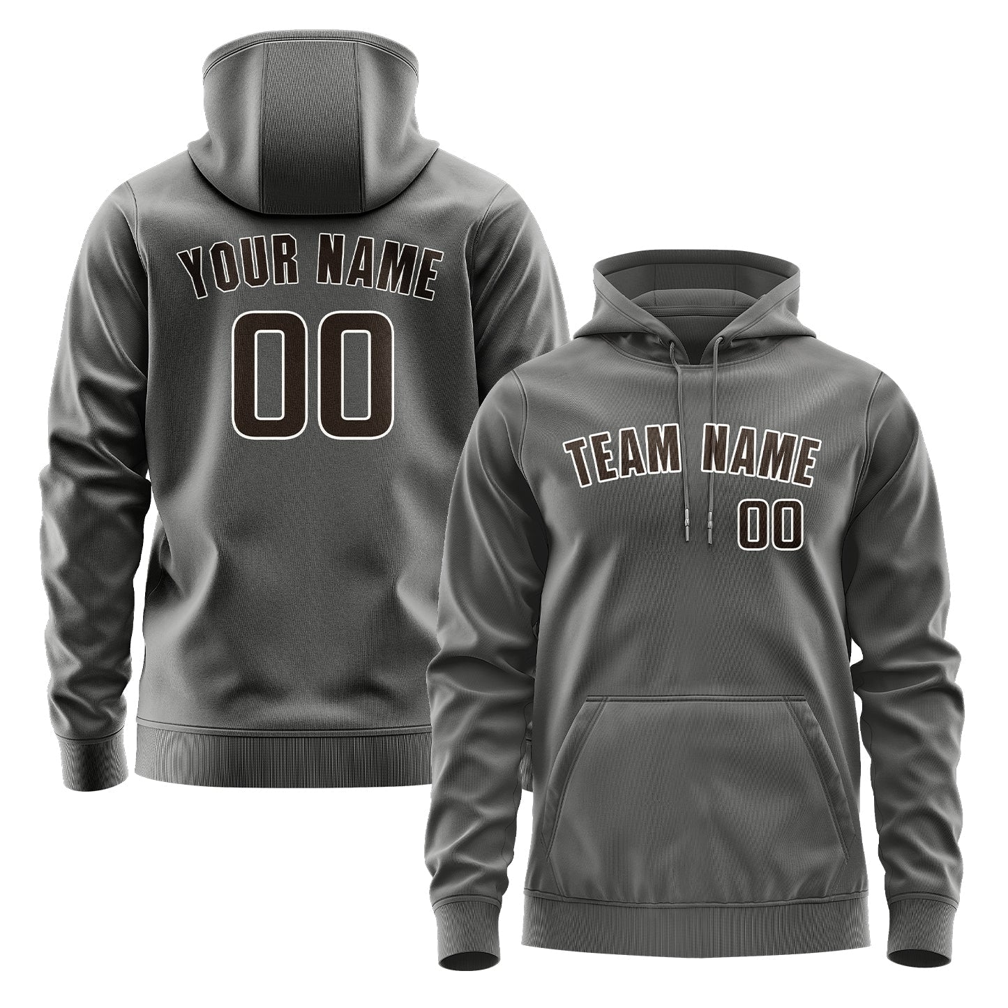 Custom Dark Grey Brown Hoodie