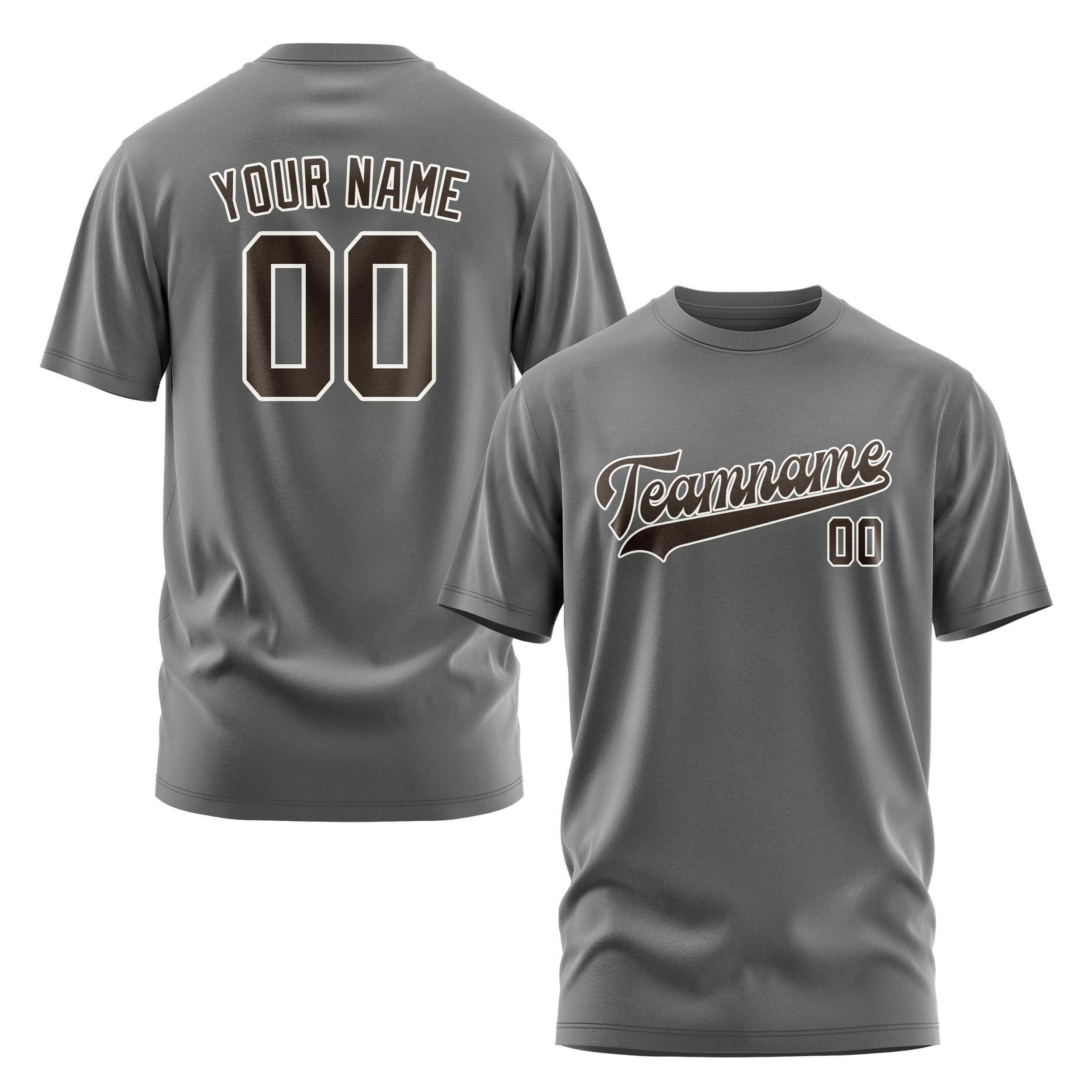 Custom Dark Grey Brown T-Shirt