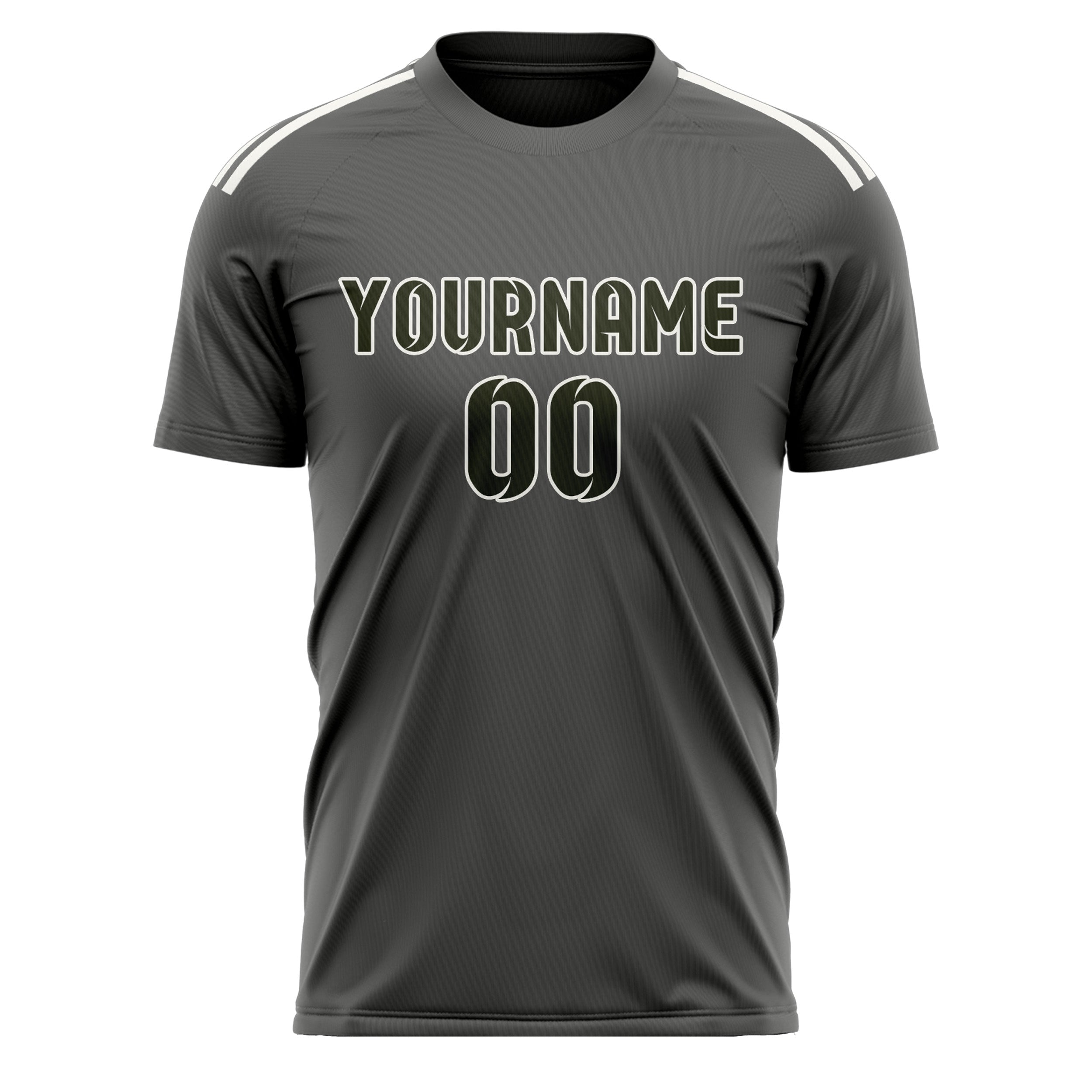 Custom Dark Grey Olive Soccer Jersey
