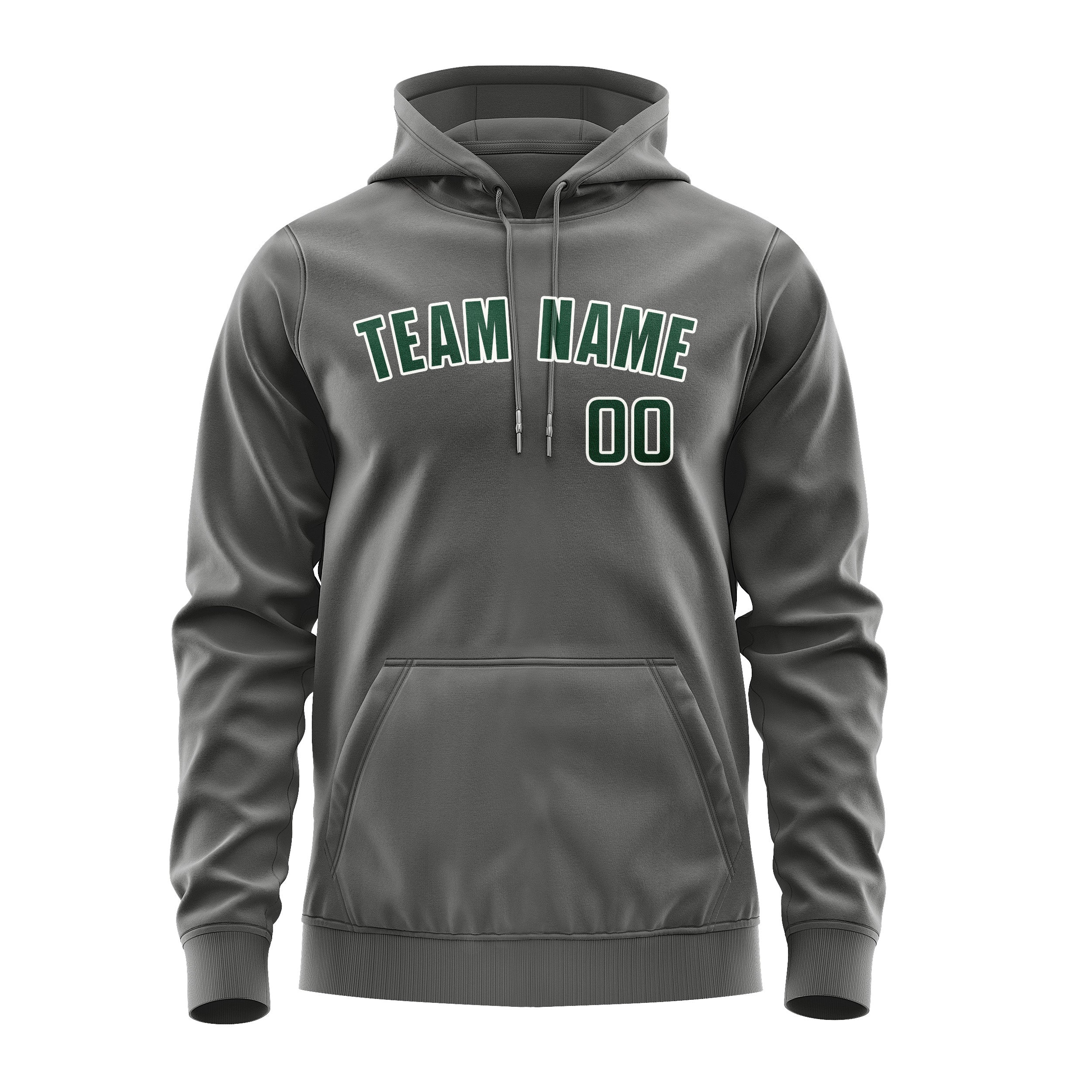 Custom Dark Grey Green Hoodie