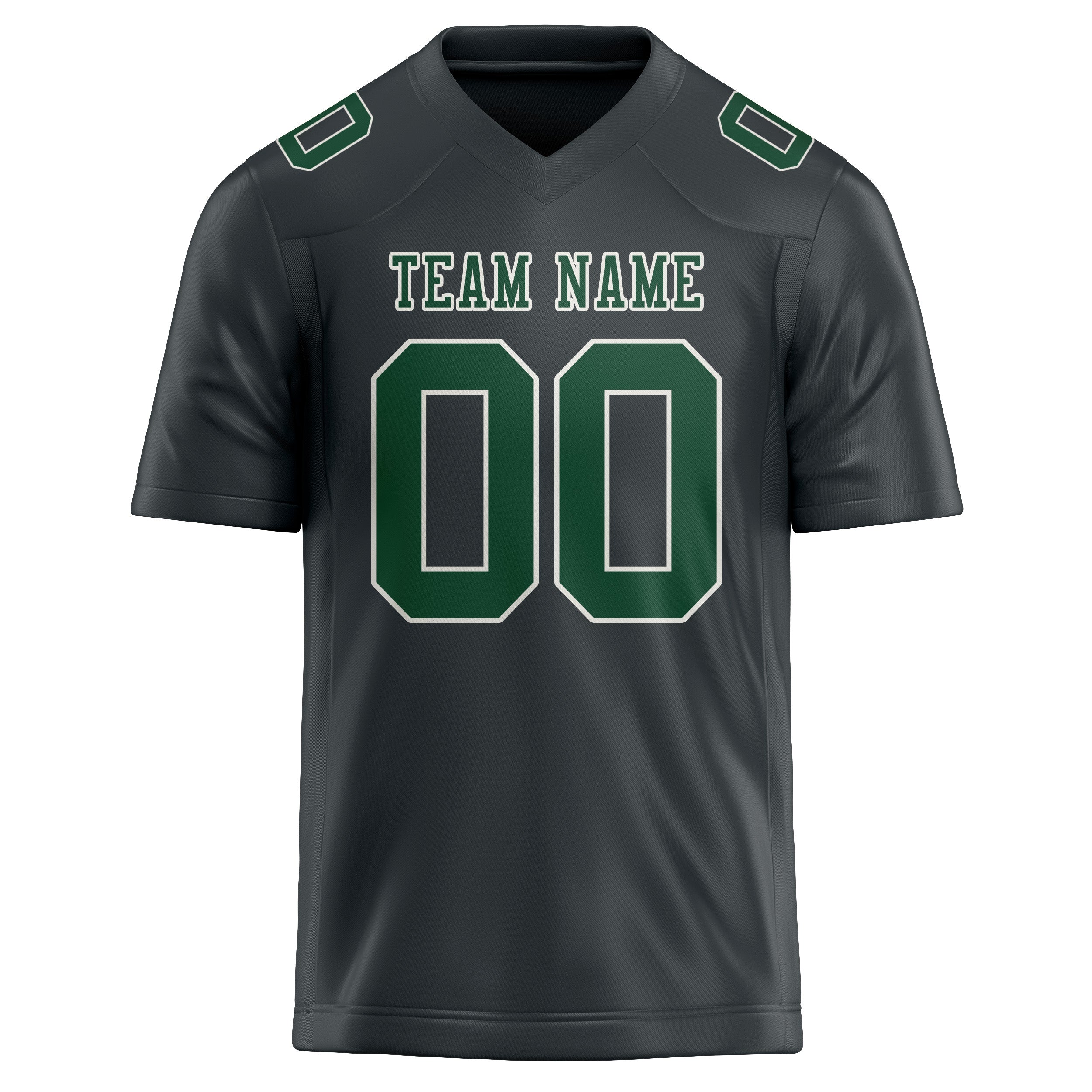 Custom Dark Grey Green Football Jersey