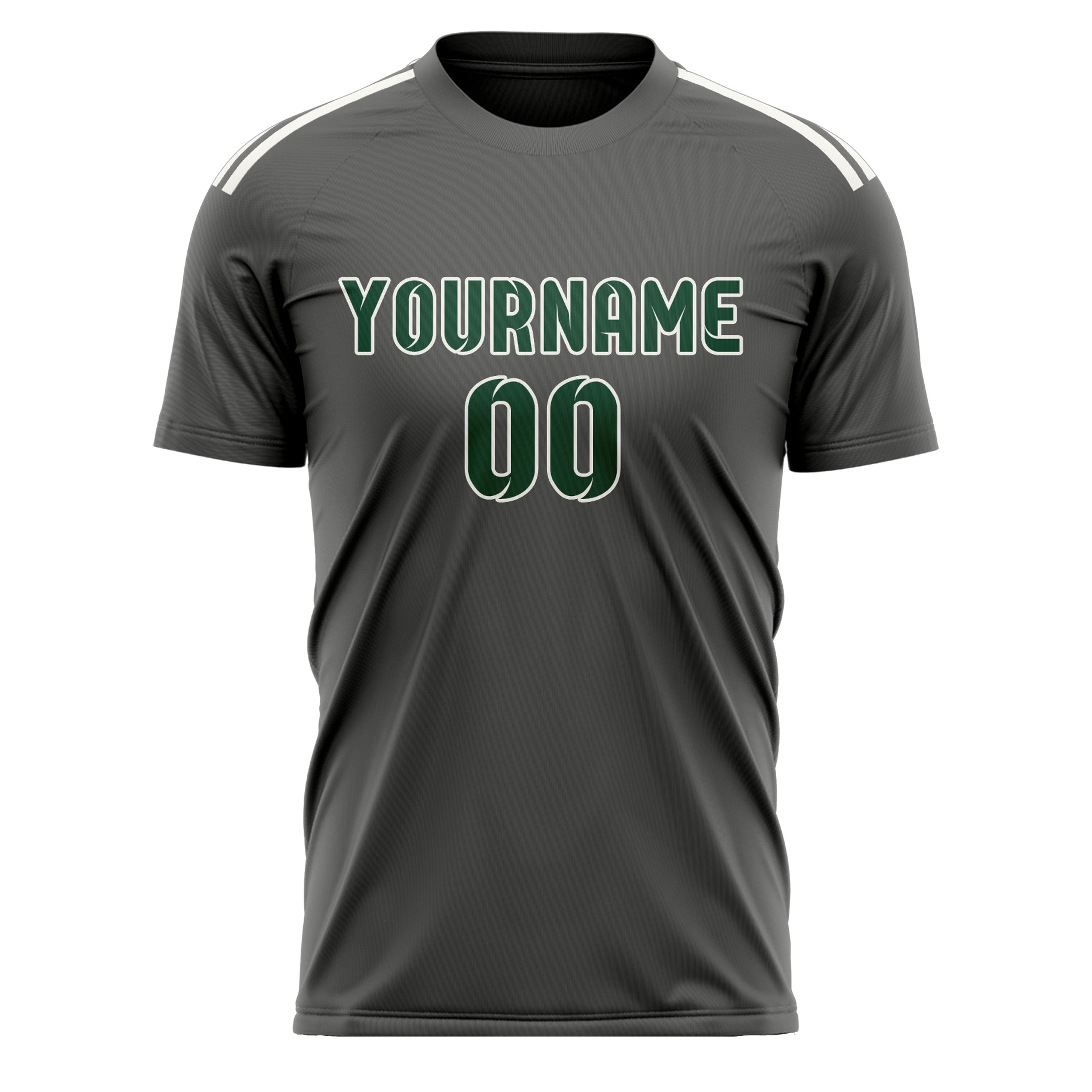 Custom Dark Grey Green Soccer Jersey
