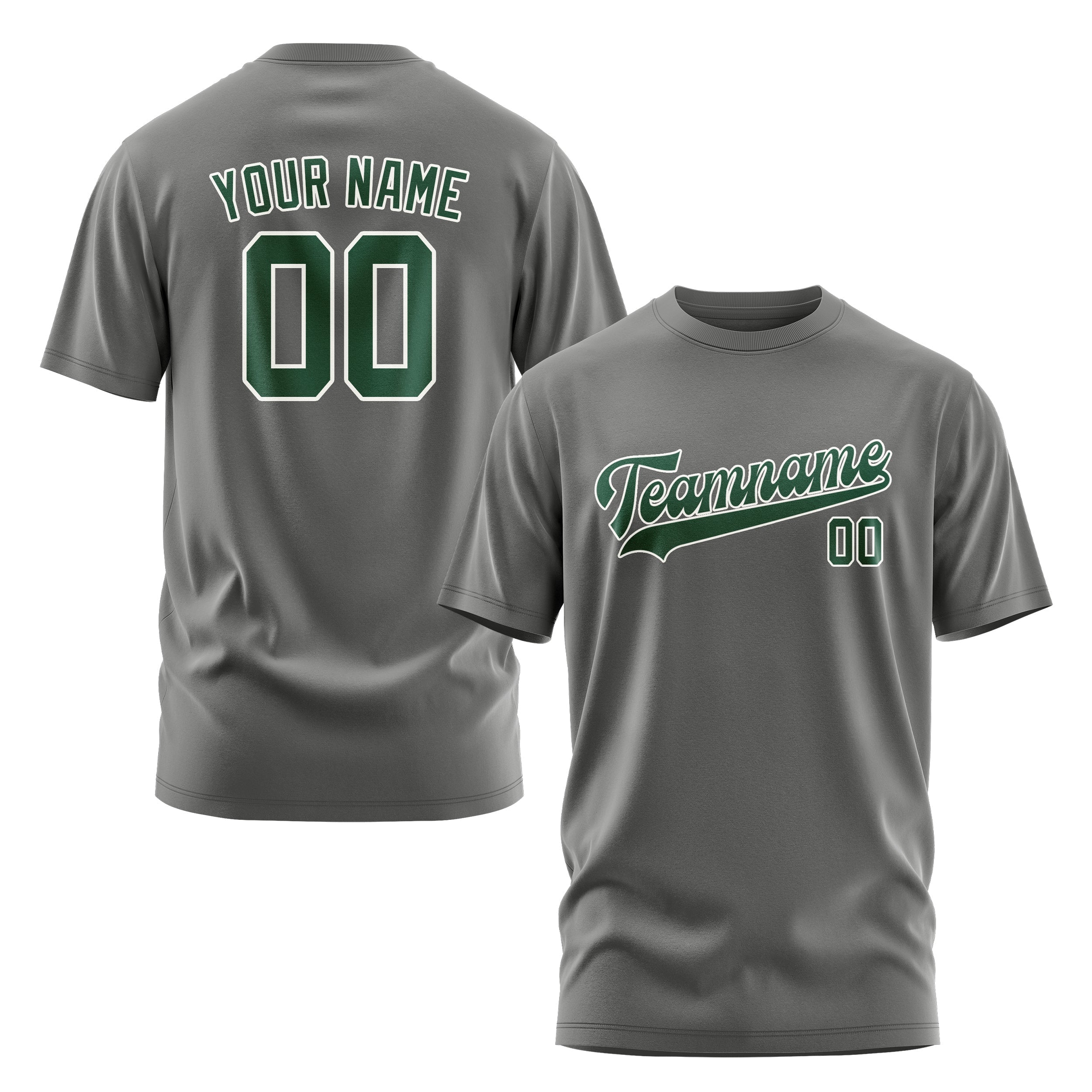 Custom Dark Grey Green T-Shirt