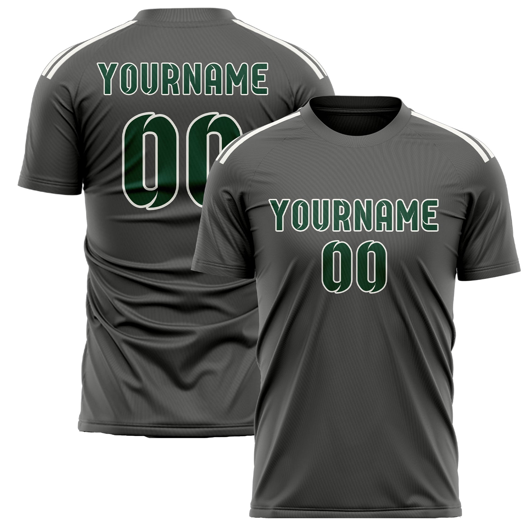 Custom Dark Grey Green Soccer Jersey