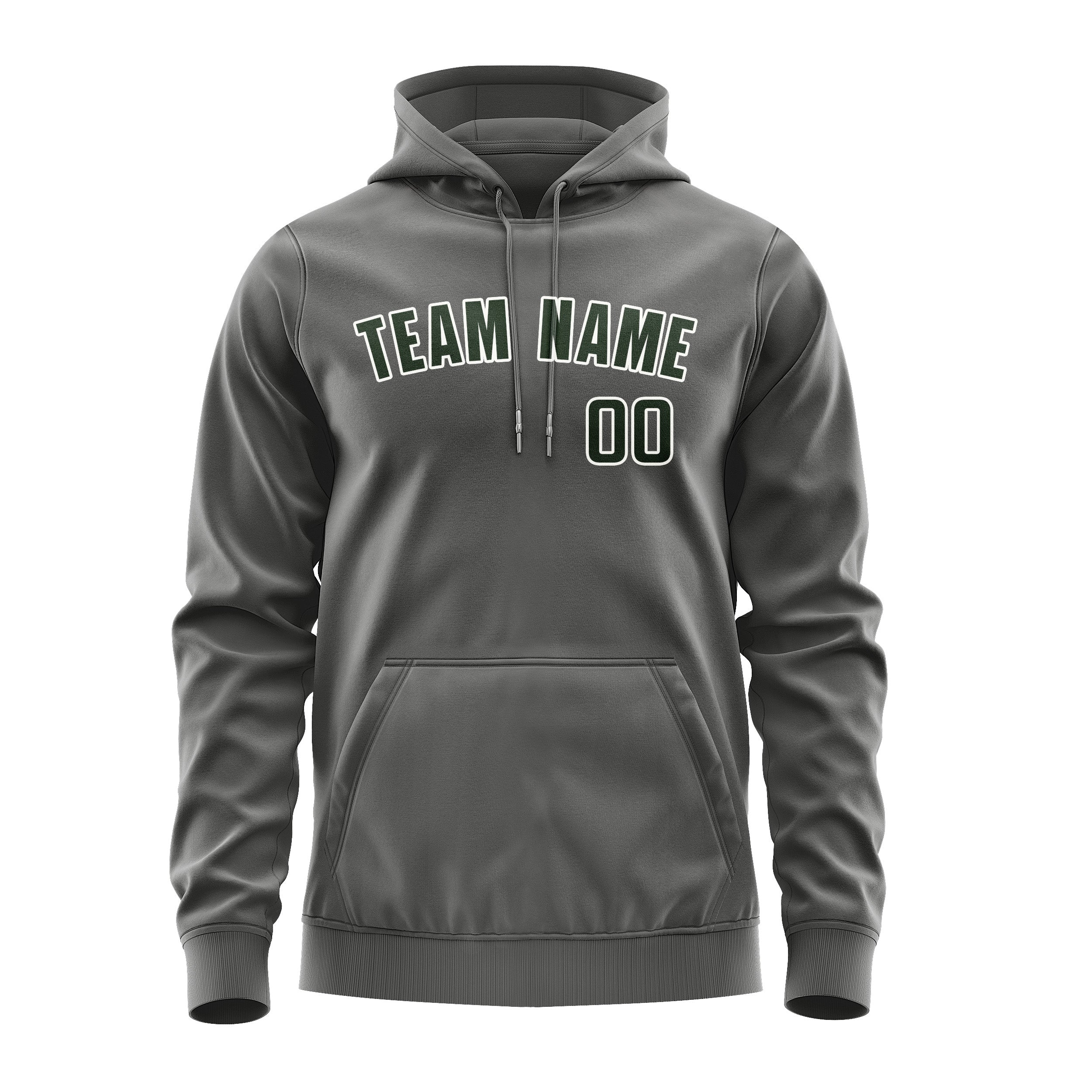 Custom Dark Grey Dark Green Hoodie