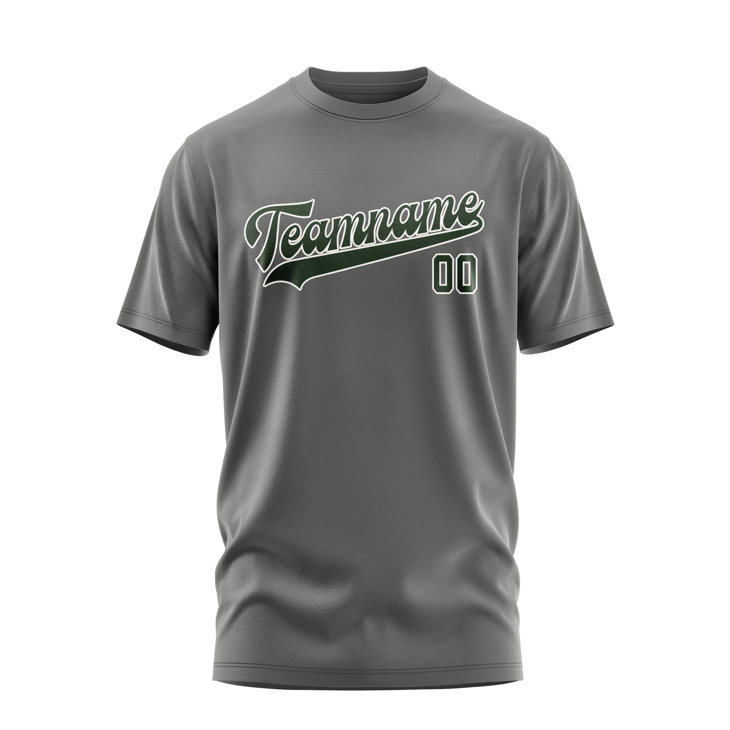 Custom Dark Grey Dark Green T-Shirt