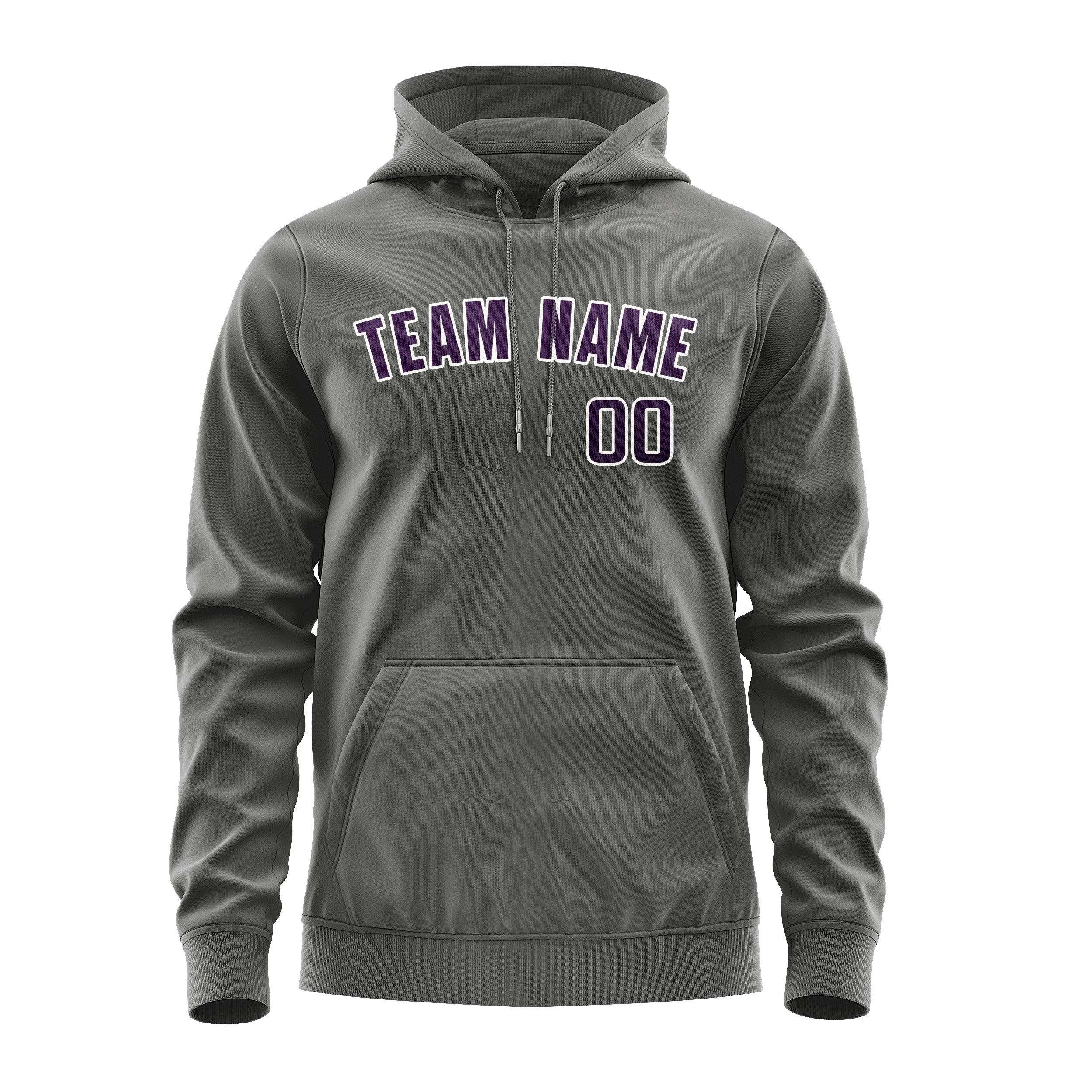 Custom Dark Grey Purple Hoodie