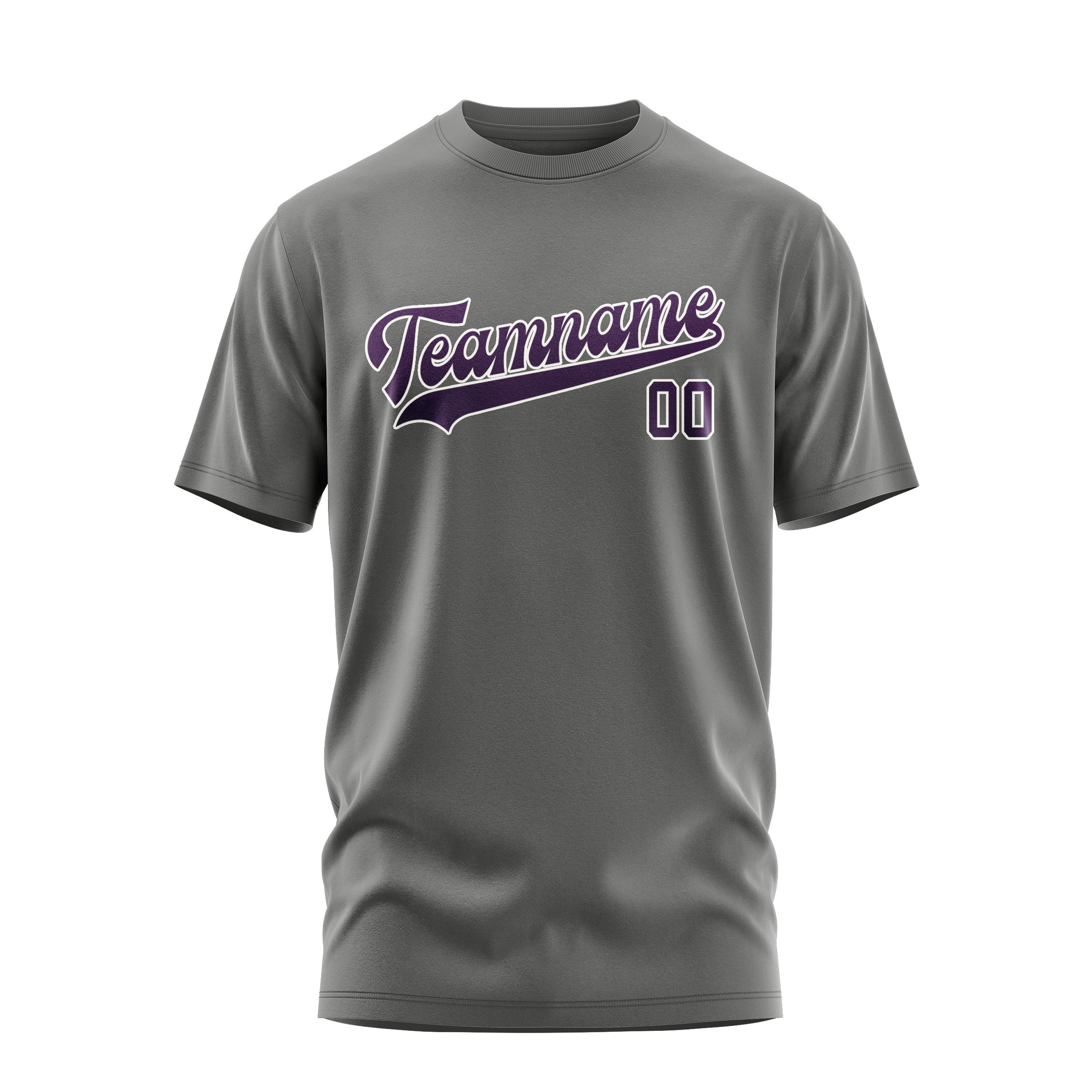 Custom Dark Grey Purple T-Shirt