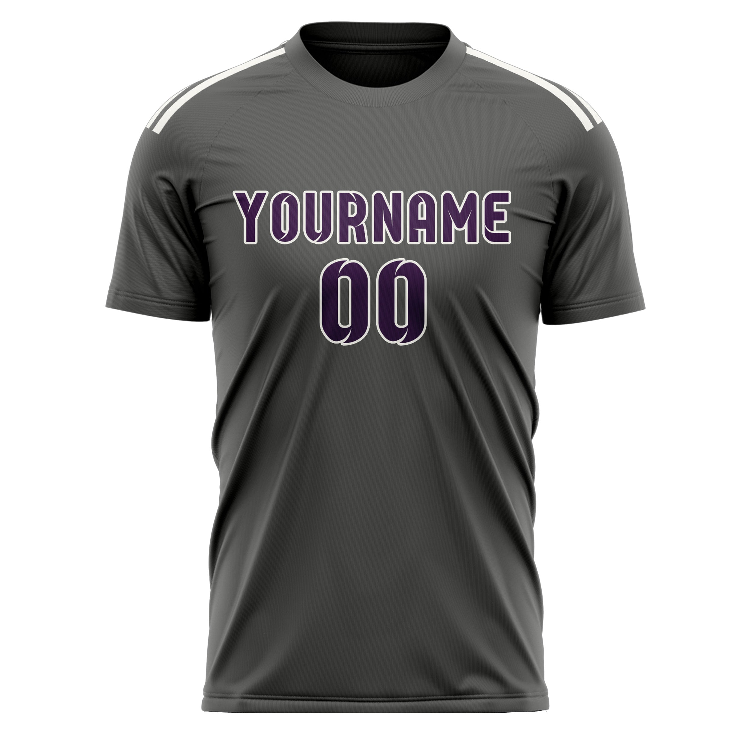 Custom Dark Grey Purple Soccer Jersey