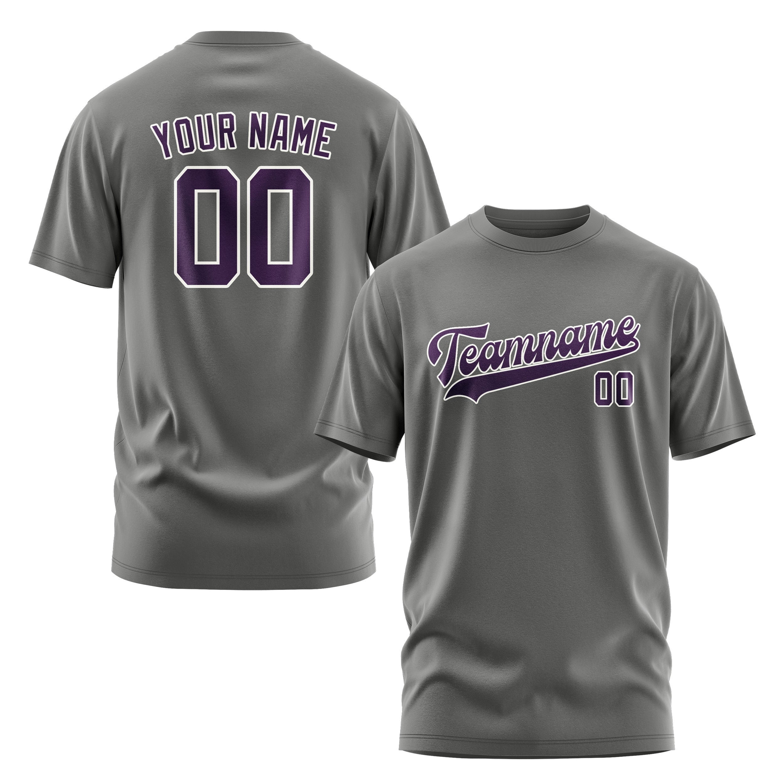Custom Dark Grey Purple T-Shirt