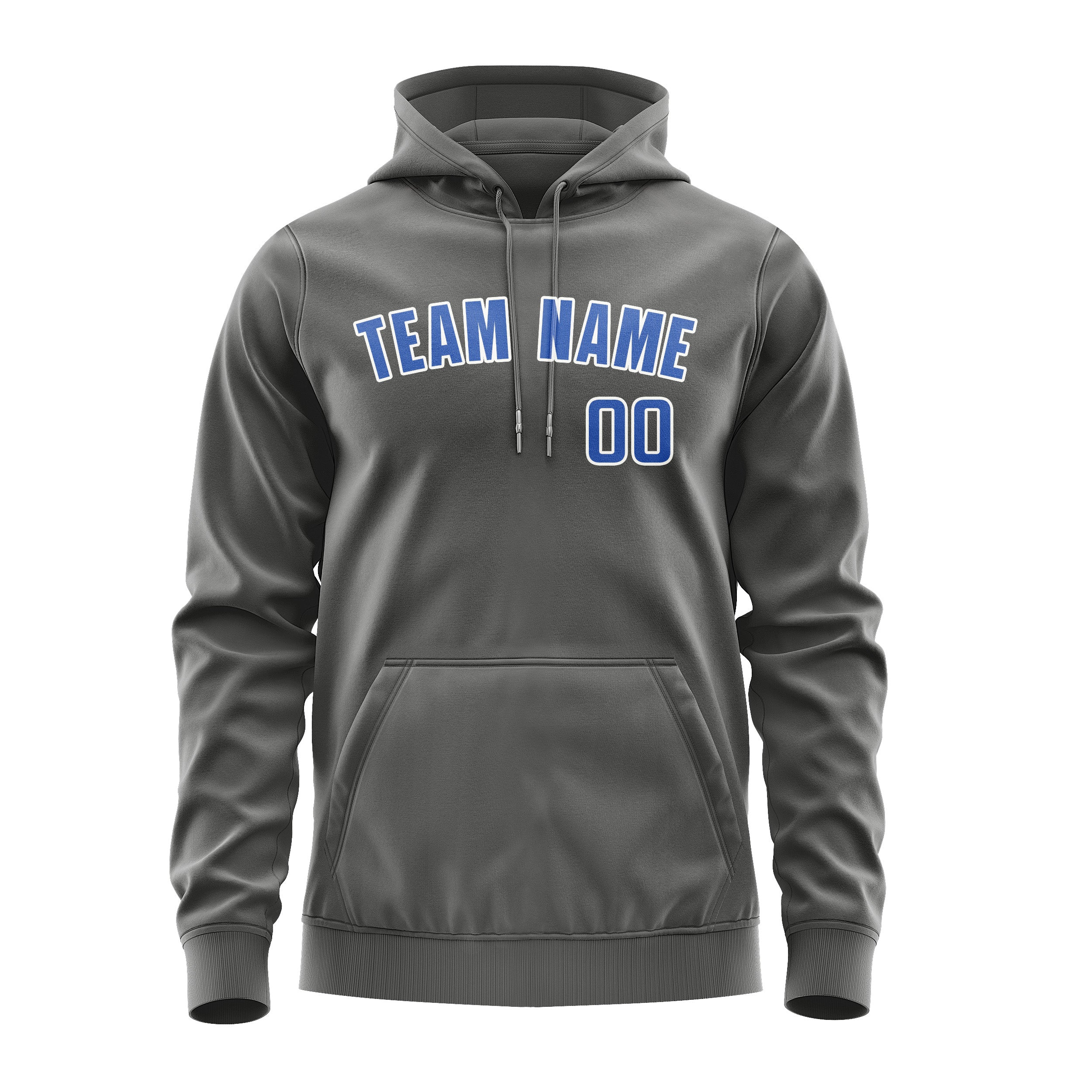 Custom Dark Grey Sky Blue Hoodie