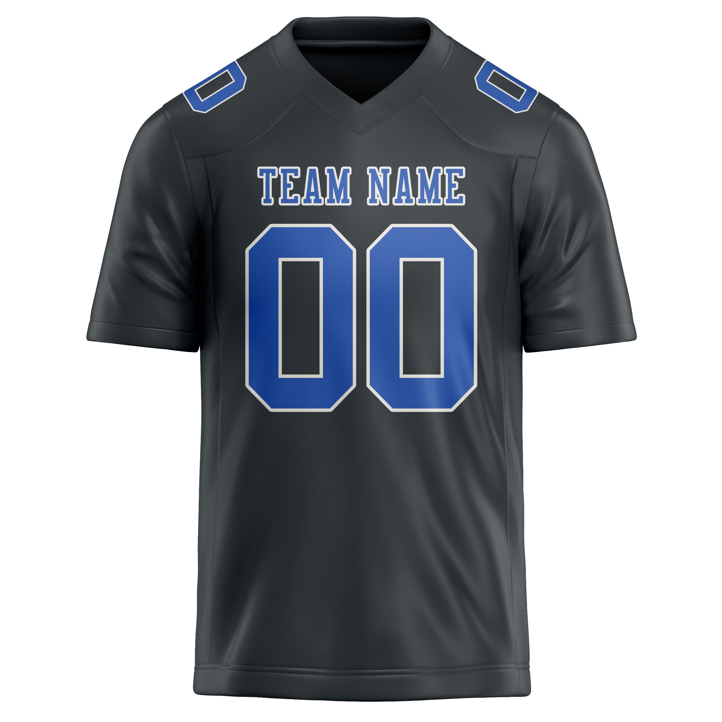 Custom Dark Grey Sky Blue Football Jersey
