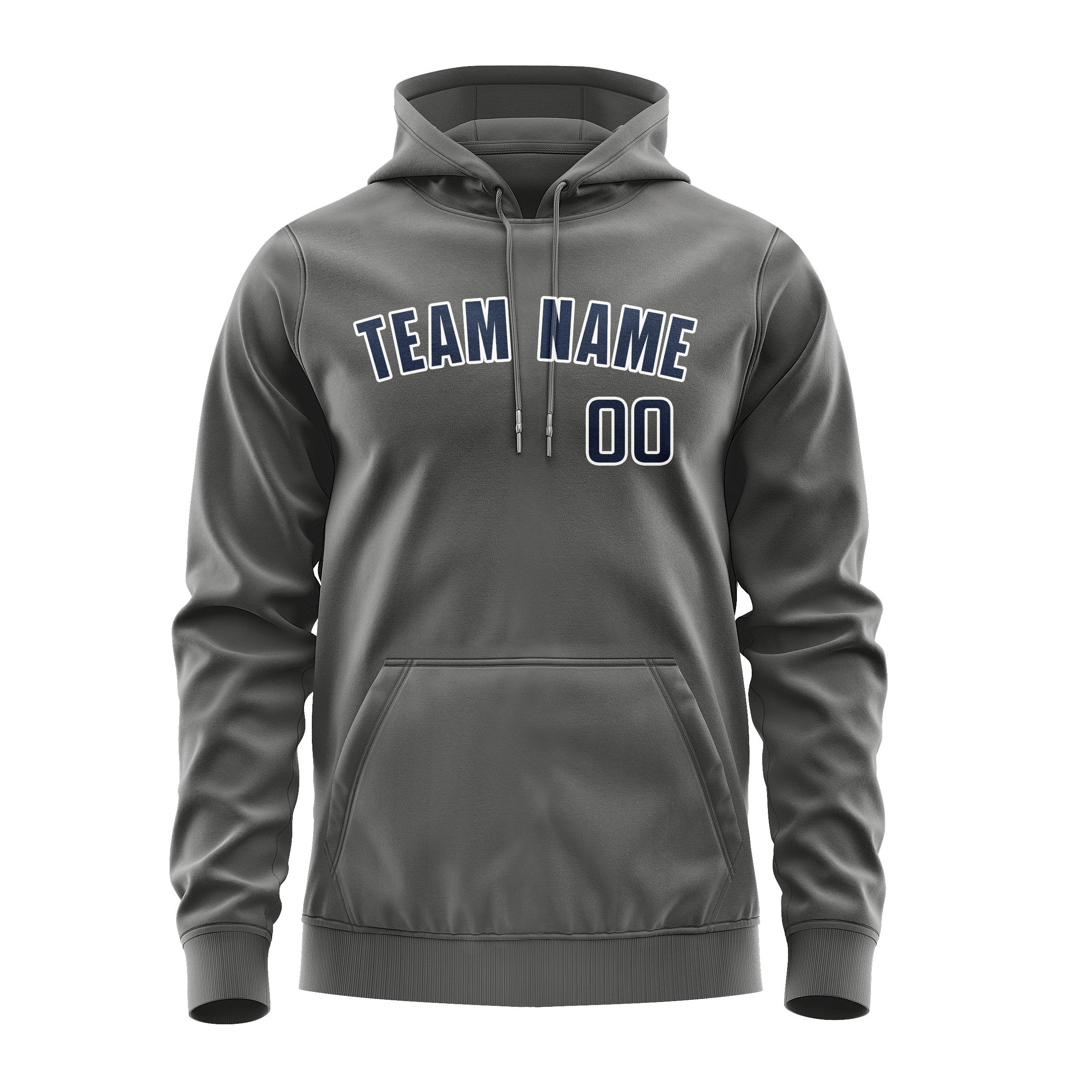 Custom Dark Grey Blue Hoodie
