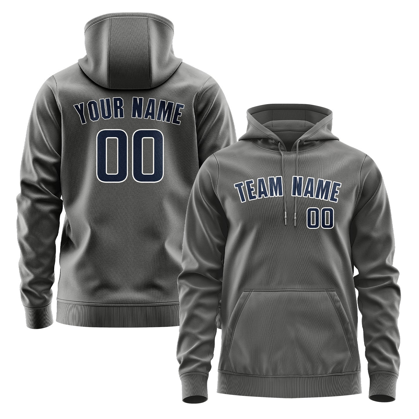 Custom Dark Grey Blue Hoodie