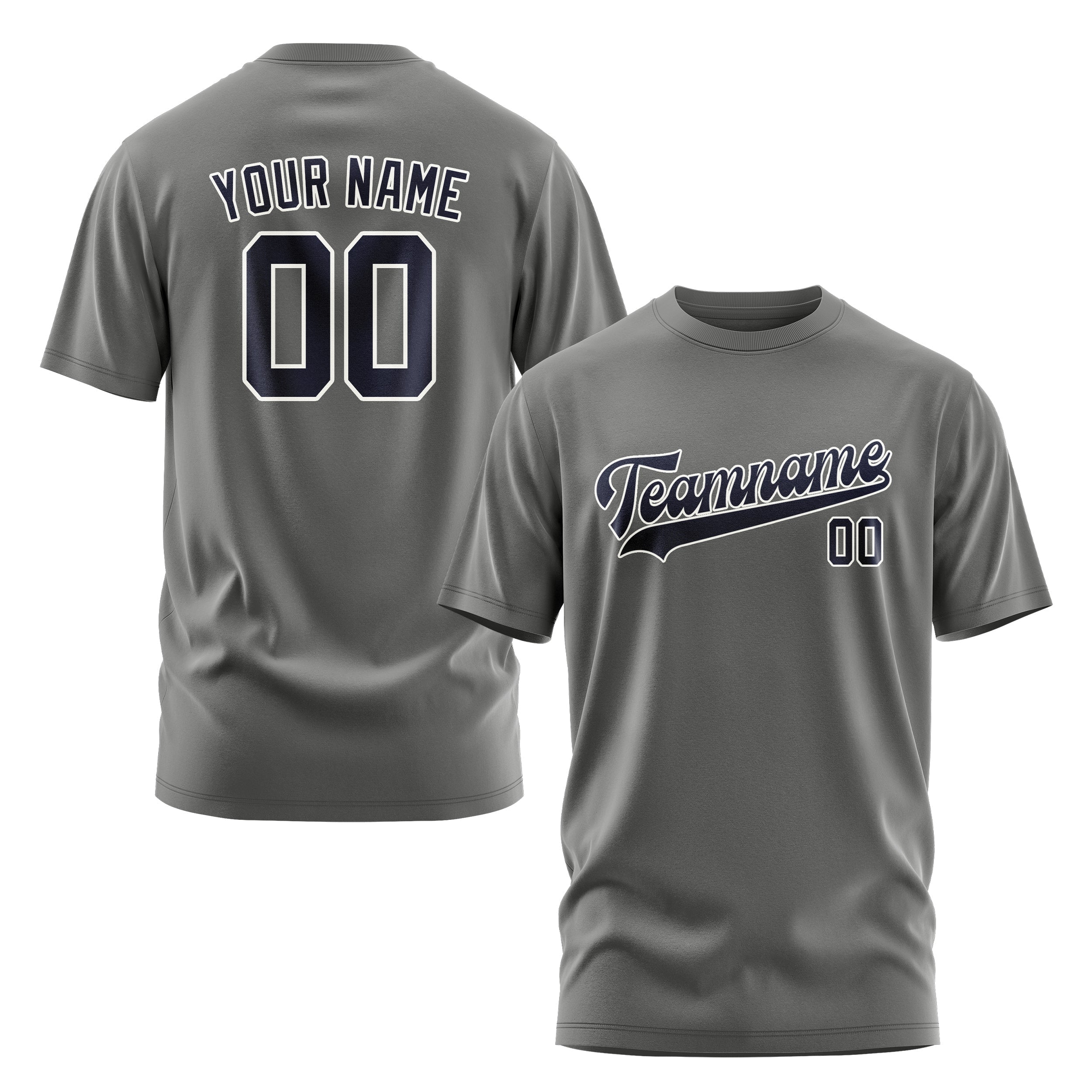 Custom Dark Grey Navy T-Shirt