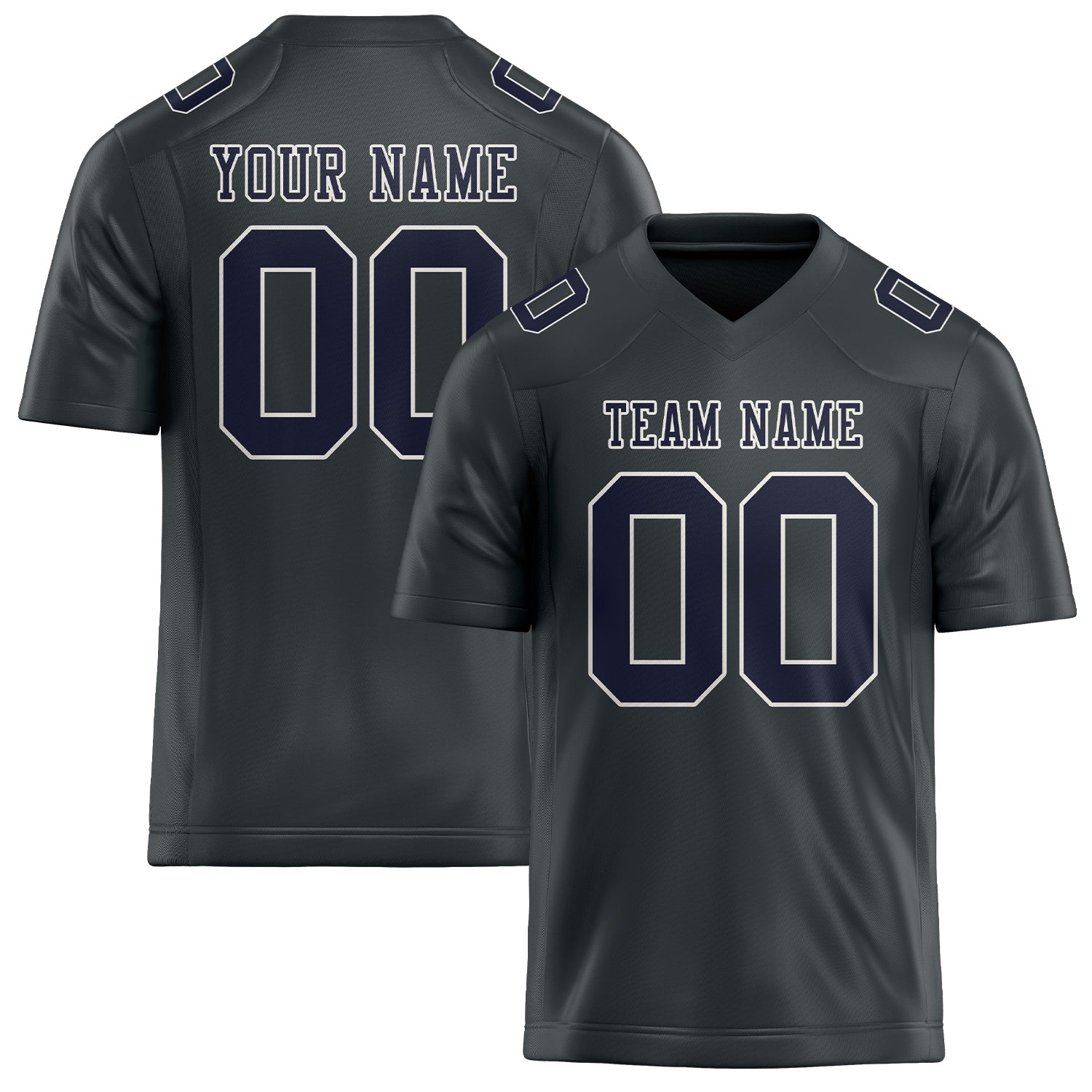 Custom Dark Grey Navy Football Jersey