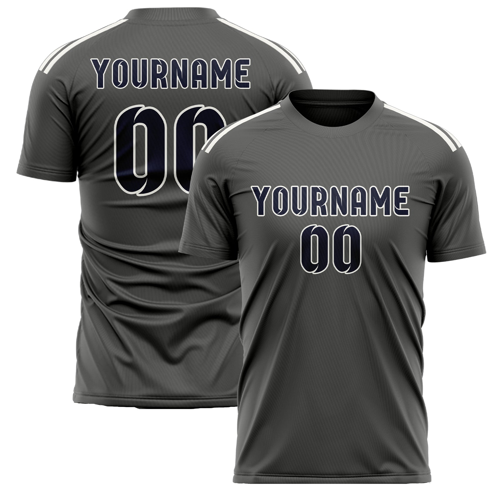 Custom Dark Grey Navy Soccer Jersey