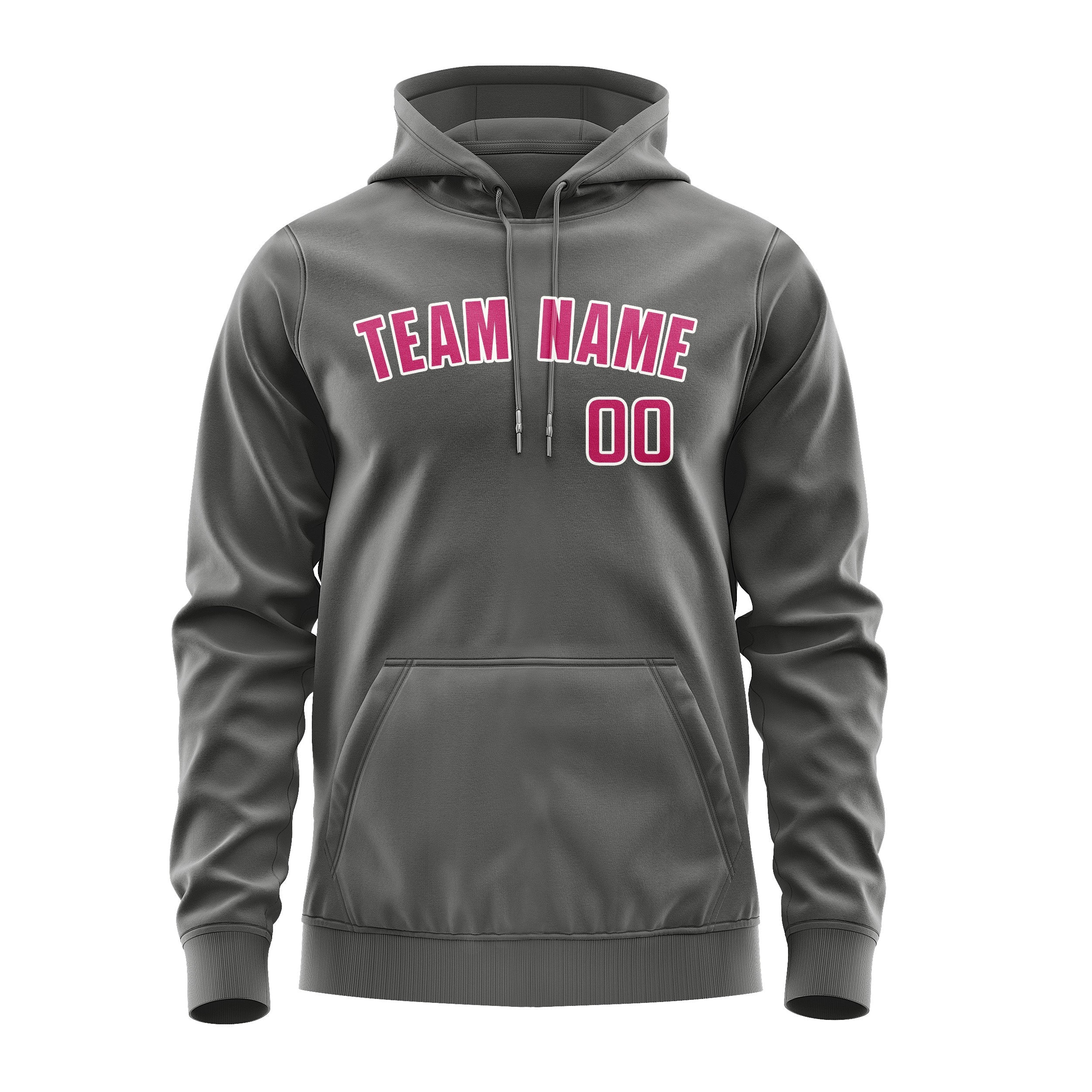 Custom Dark Grey Pink Hoodie