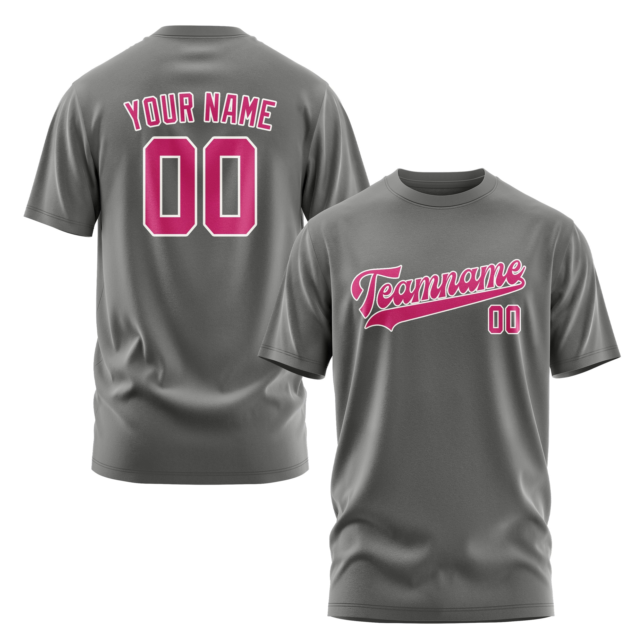 Custom Dark Grey Pink T-Shirt