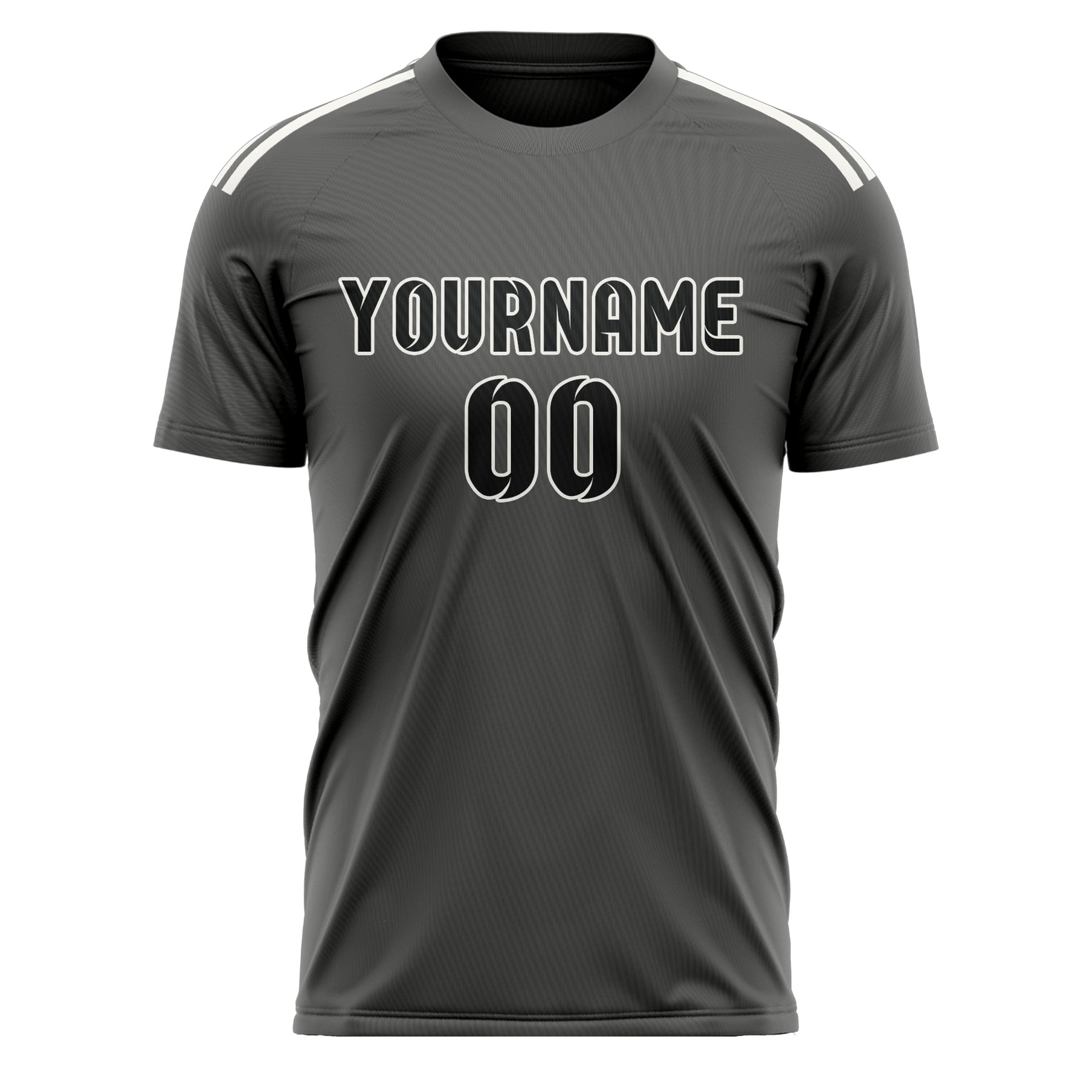 Custom Dark Grey Black Soccer Jersey
