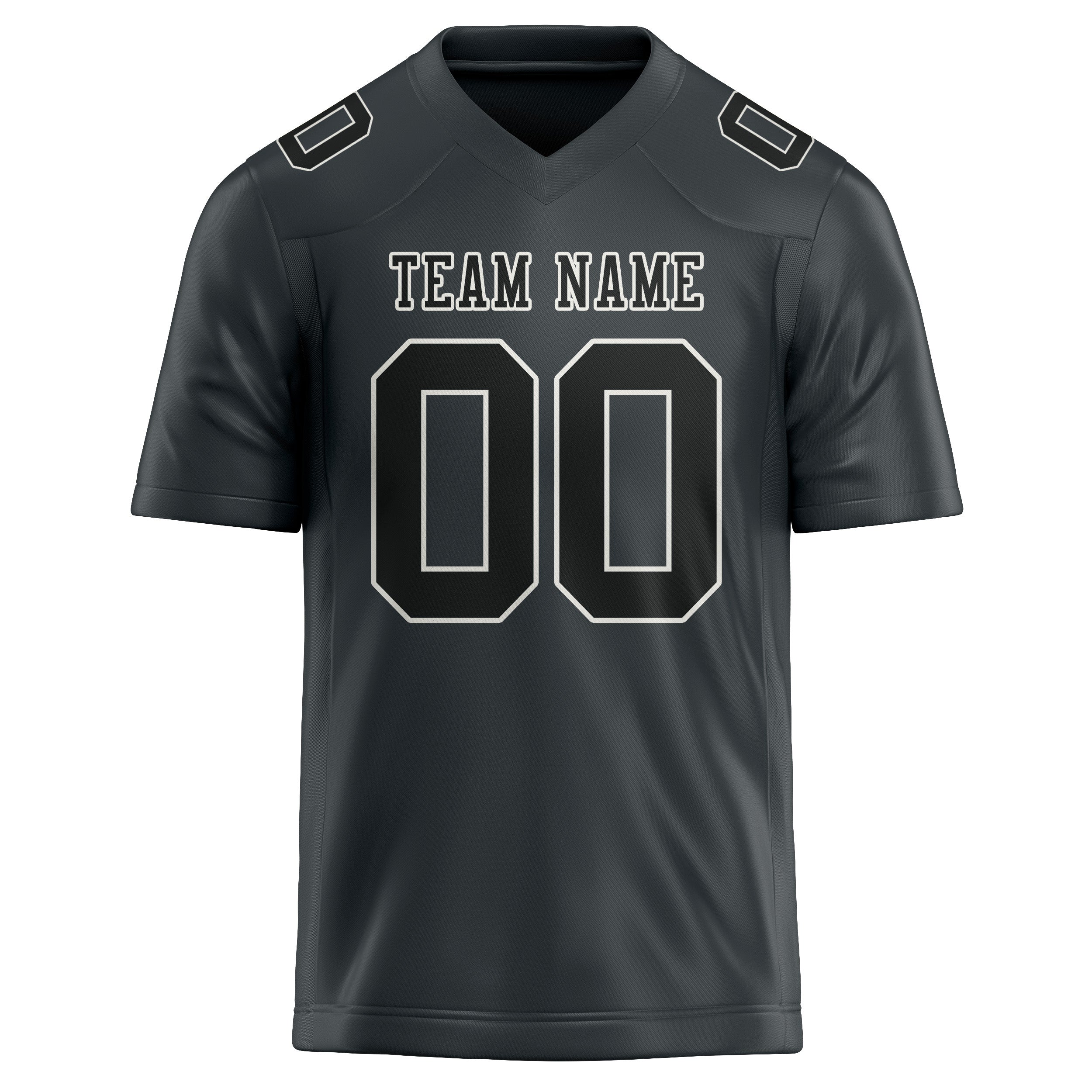 Custom Dark Grey Black Football Jersey