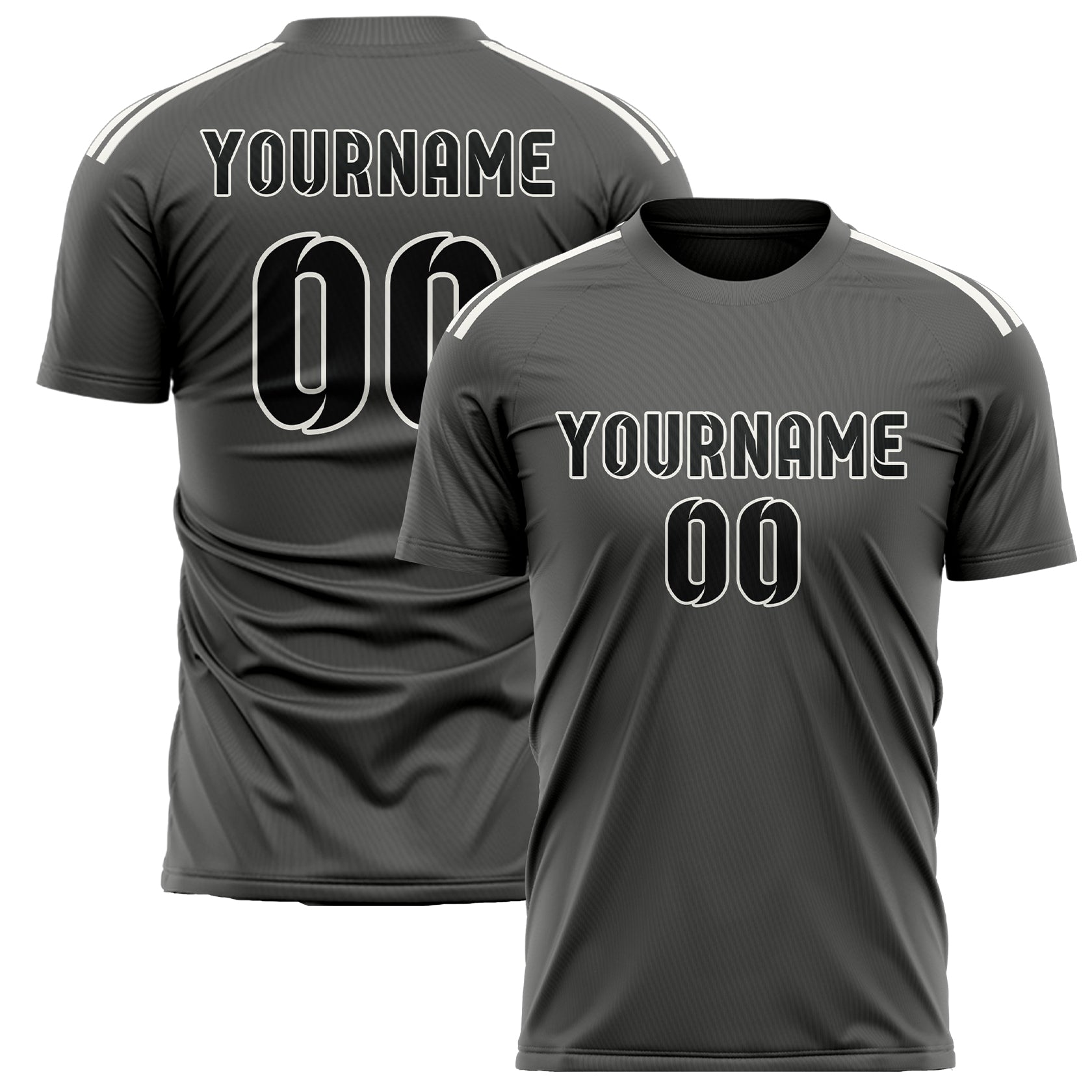Custom Dark Grey Black Soccer Jersey