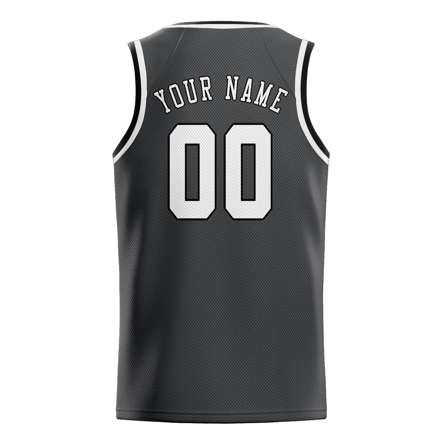 Custom Dark Grey White Basketball Jersey