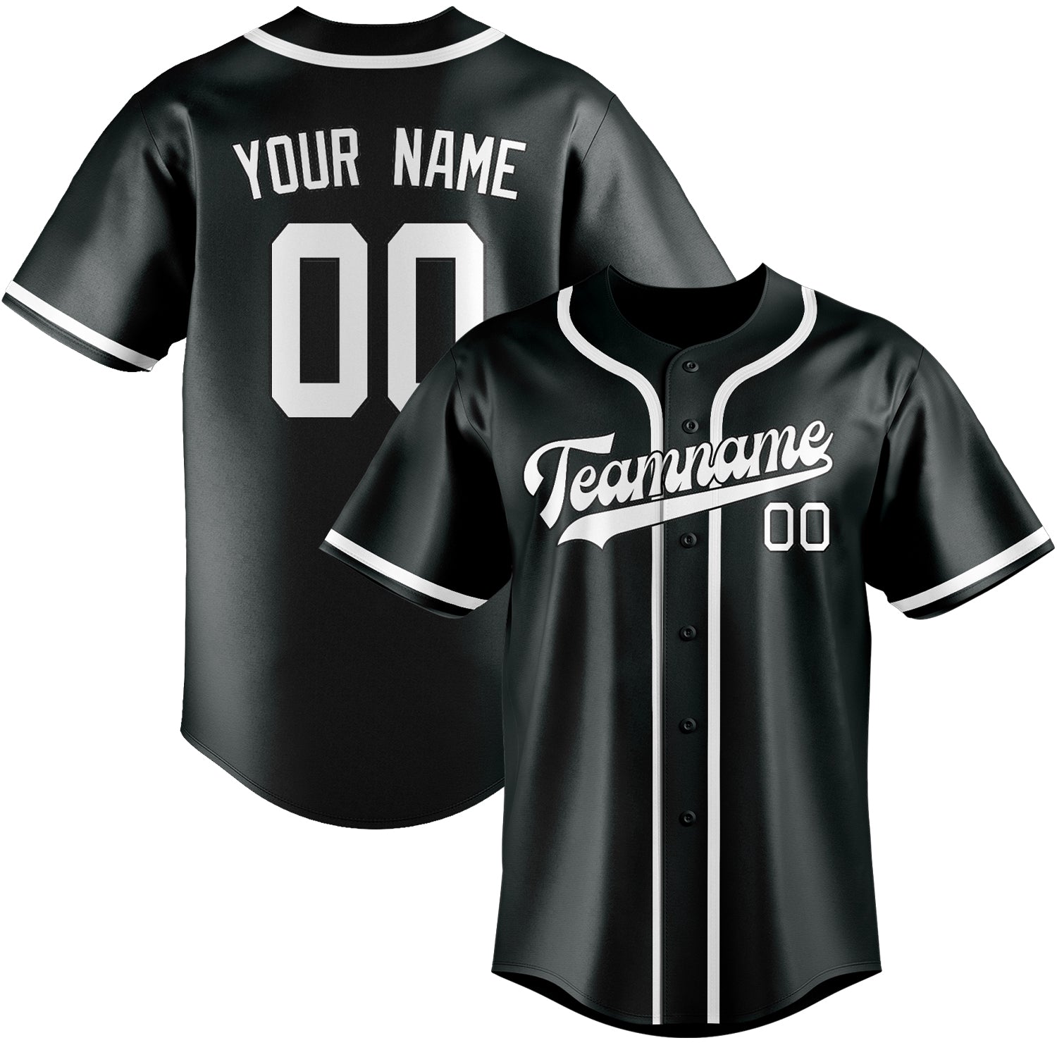 Custom Dark Grey White Baseball Jersey