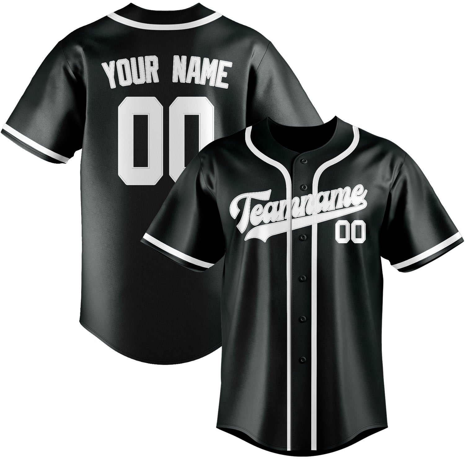 Custom Dark Grey White Baseball Jersey