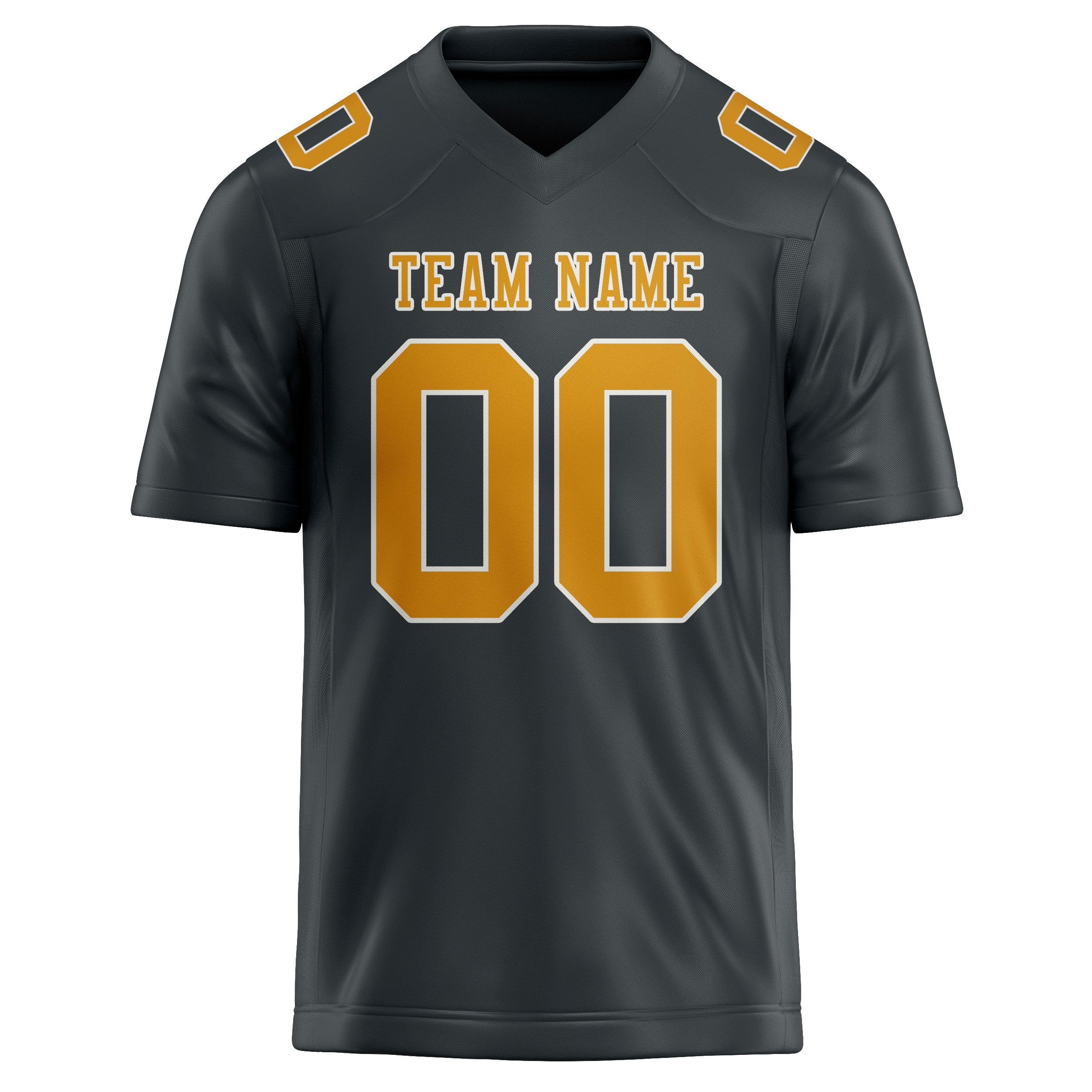 Custom Dark Grey Yellow Football Jersey