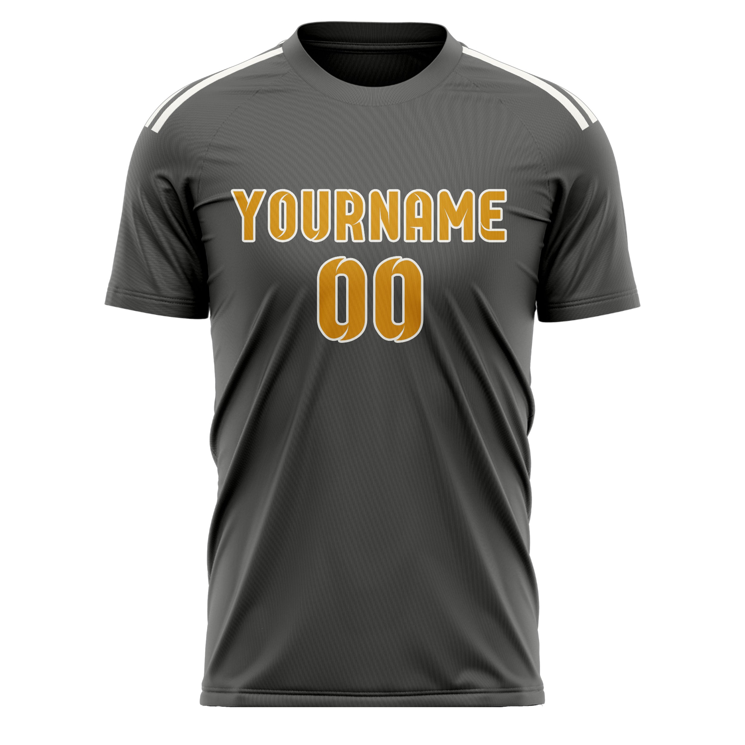 Custom Dark Grey Yellow Soccer Jersey