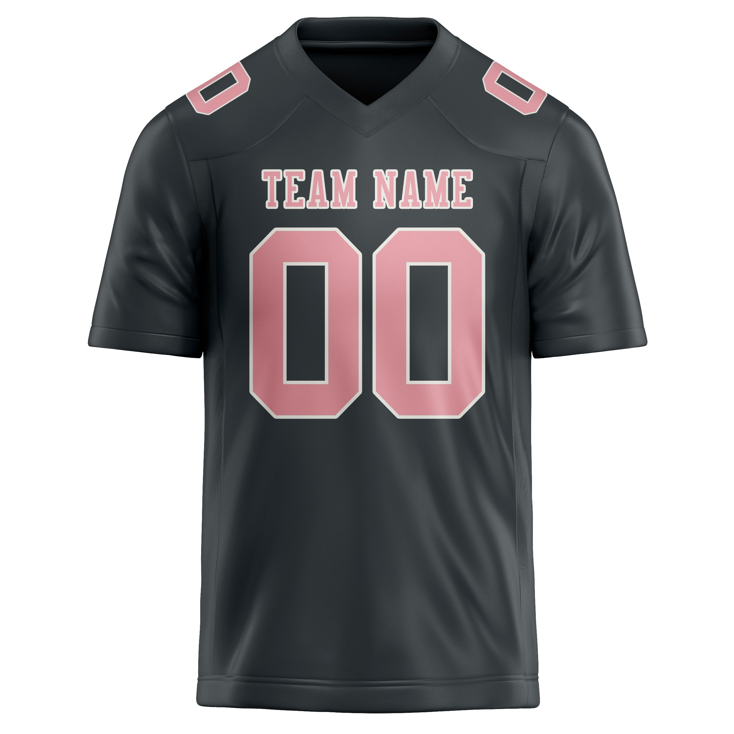 Custom Dark Grey Light Pink Football Jersey