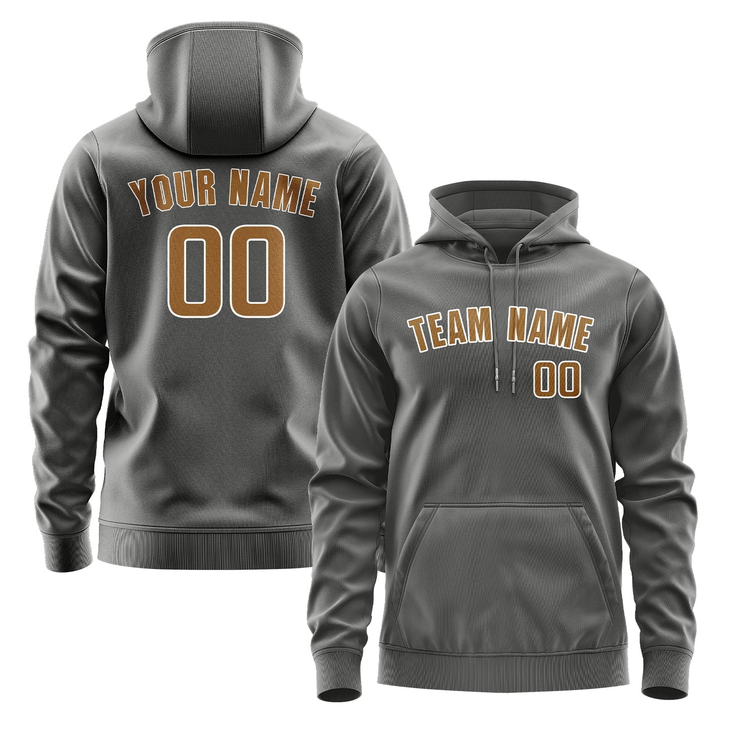 Custom Dark Grey Khaki Hoodie