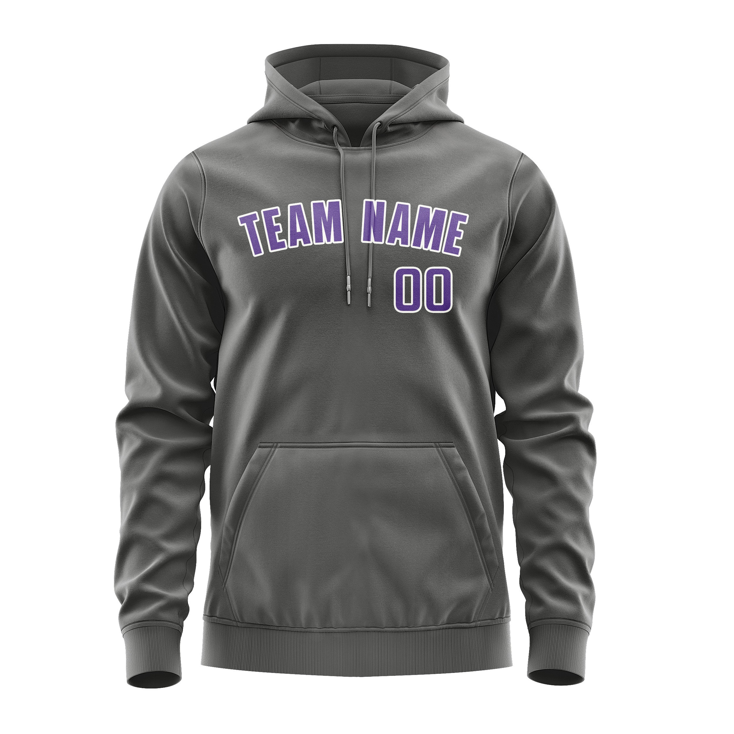 Custom Dark Grey Light Purple Hoodie