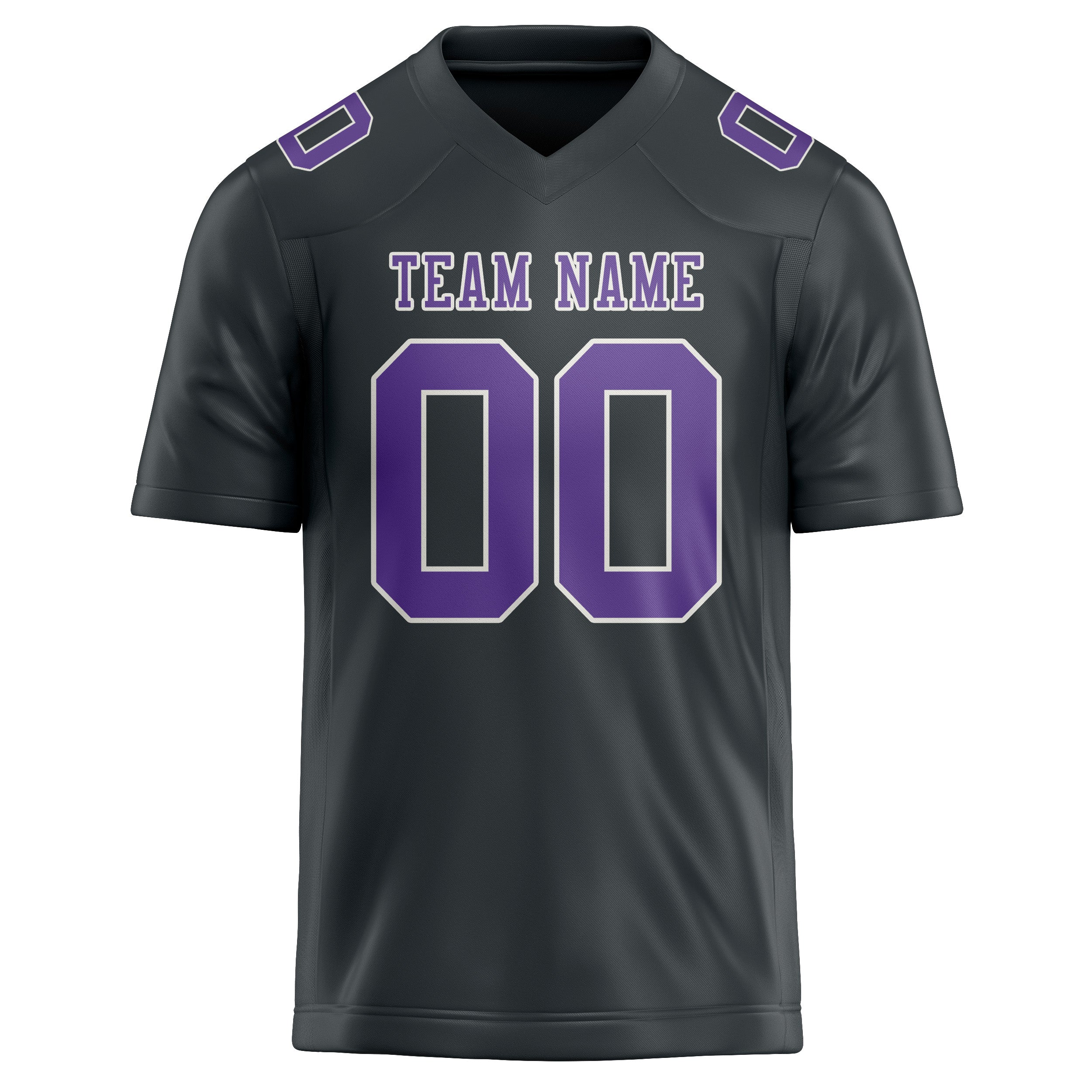 Custom Dark Grey Light Purple Football Jersey