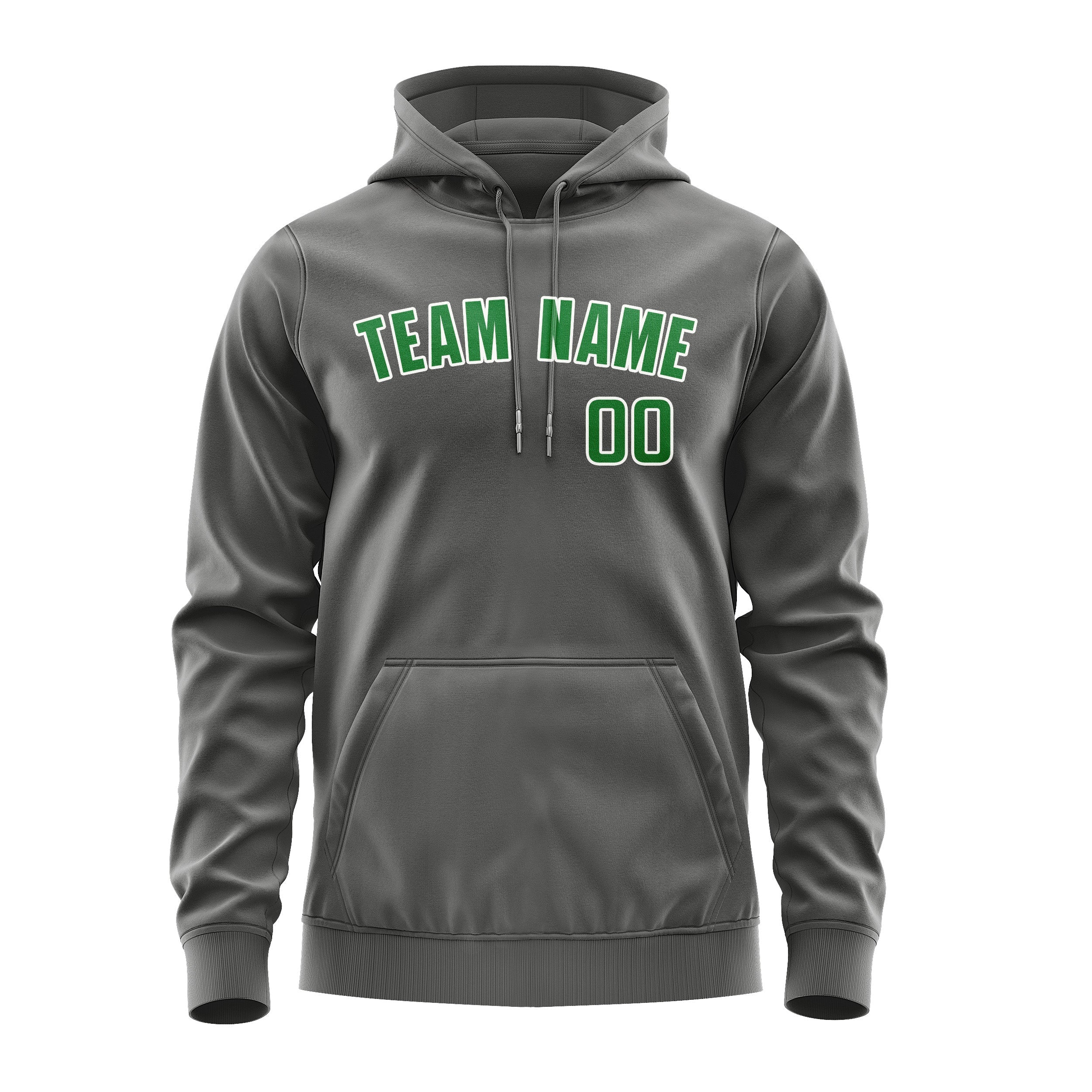 Custom Dark Grey Emerald Green Hoodie