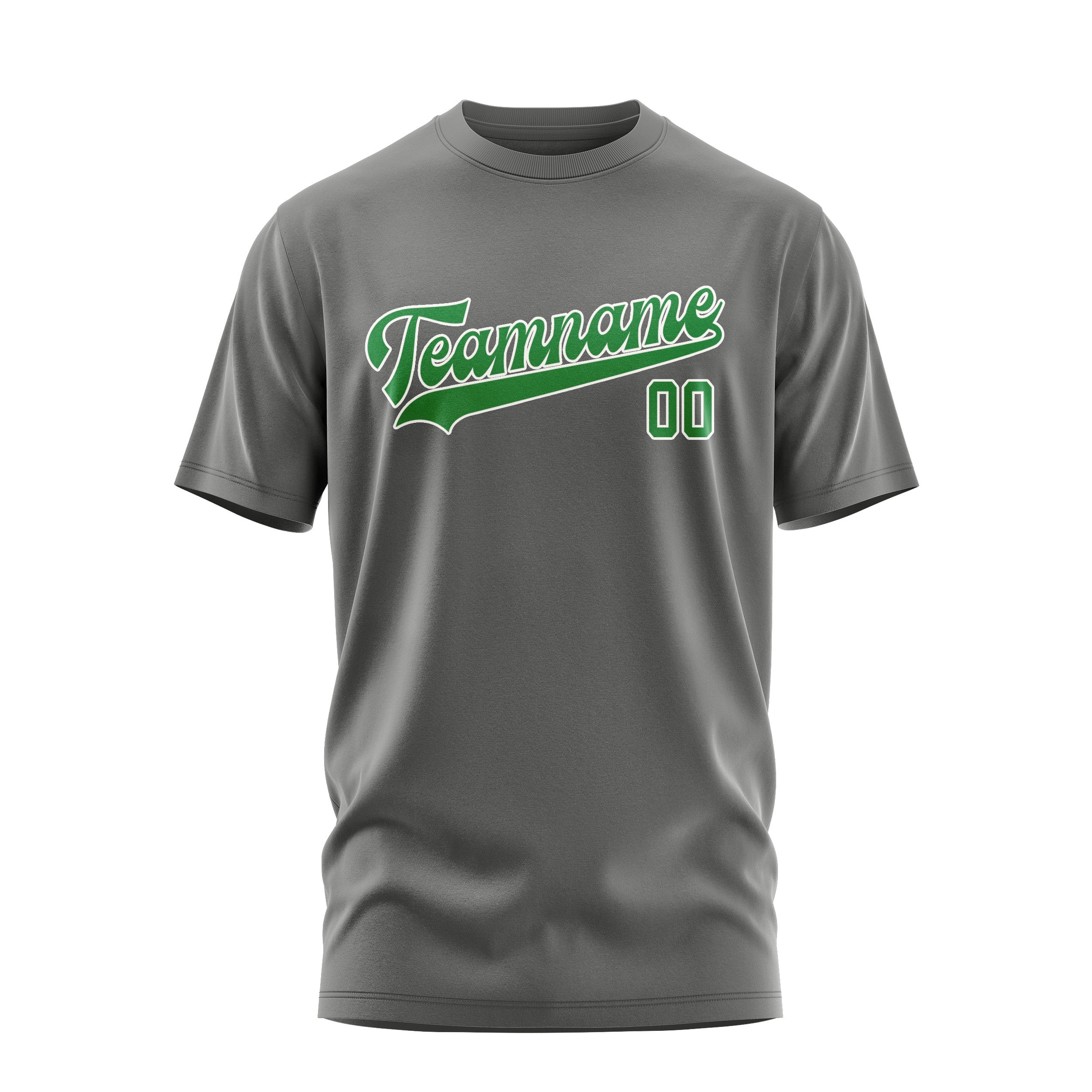 Custom Dark Grey Emerald Green T-Shirt