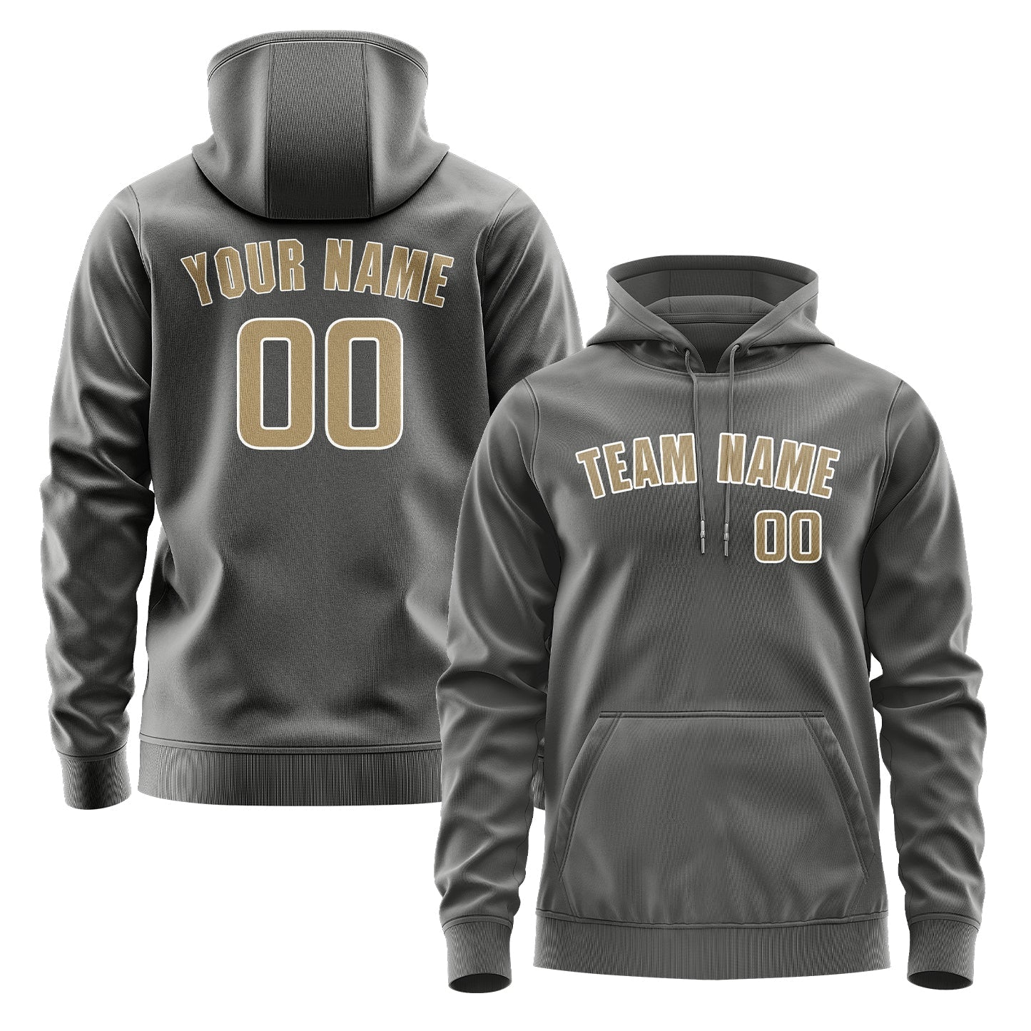 Custom Dark Grey Light Khaki Hoodie