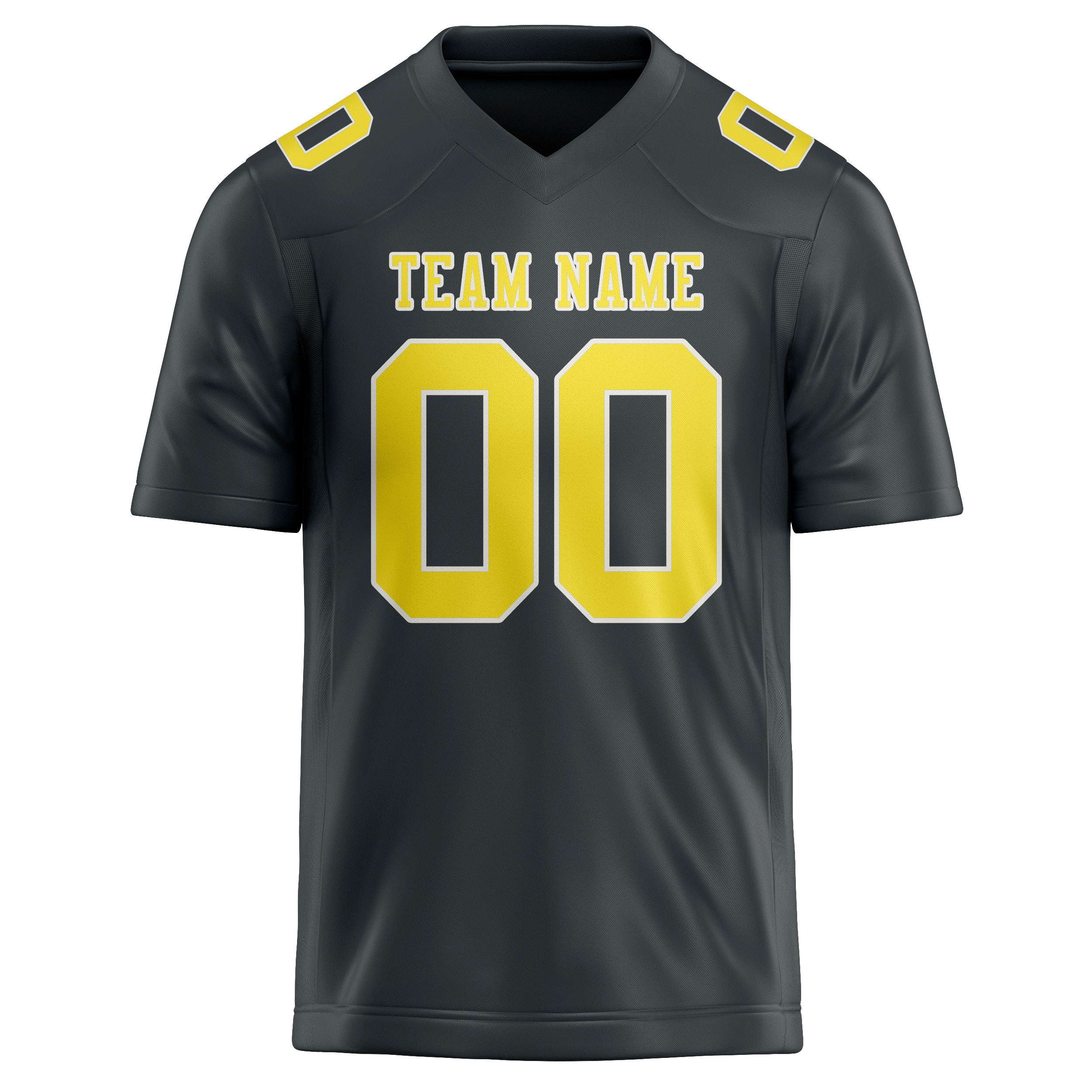 Custom Dark Grey Light Yellow Football Jersey