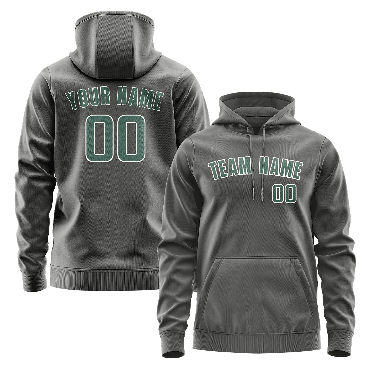Custom Dark Grey Blue Green Hoodie