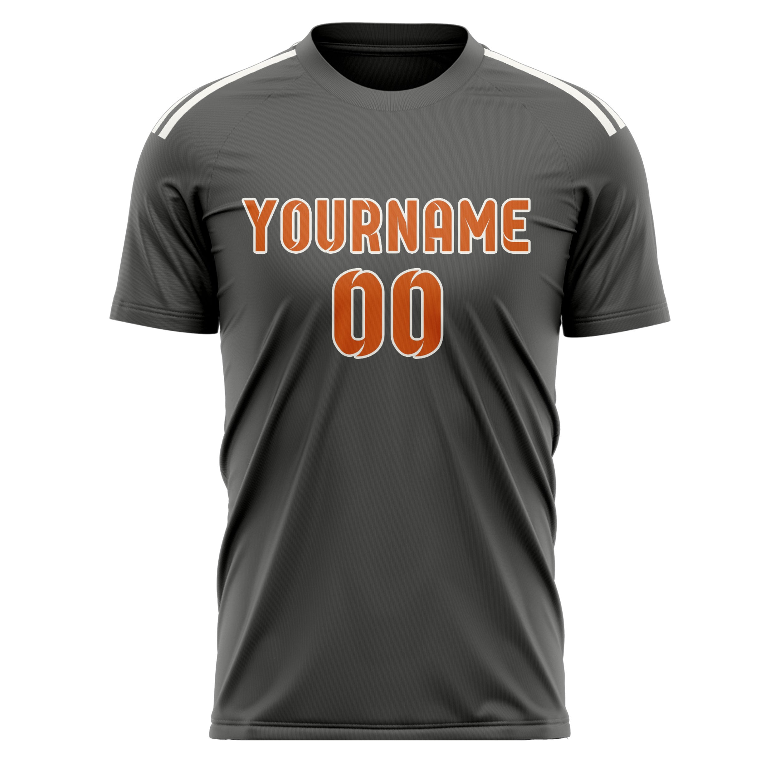Custom Dark Grey Orange Soccer Jersey
