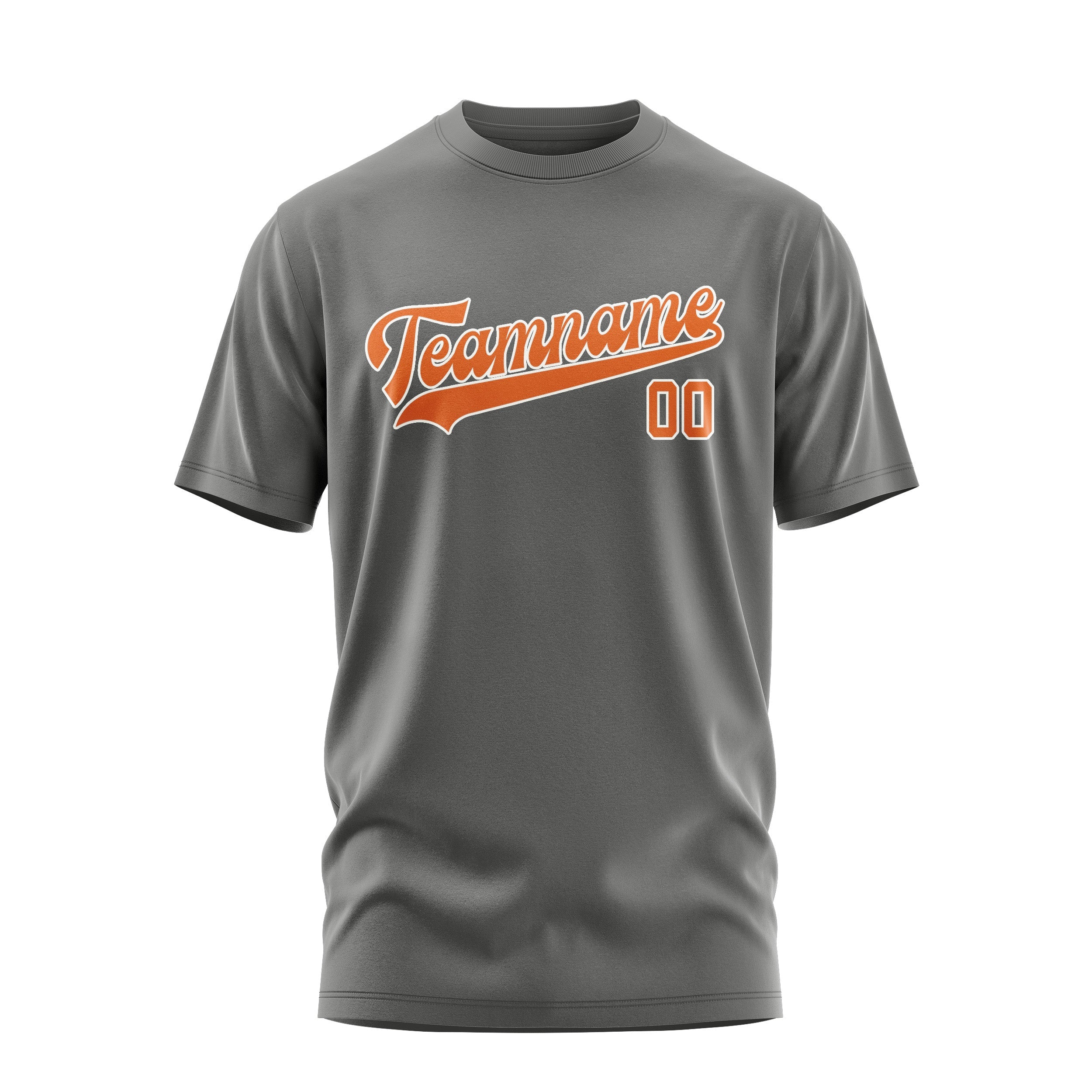 Custom Dark Grey Orange T-Shirt