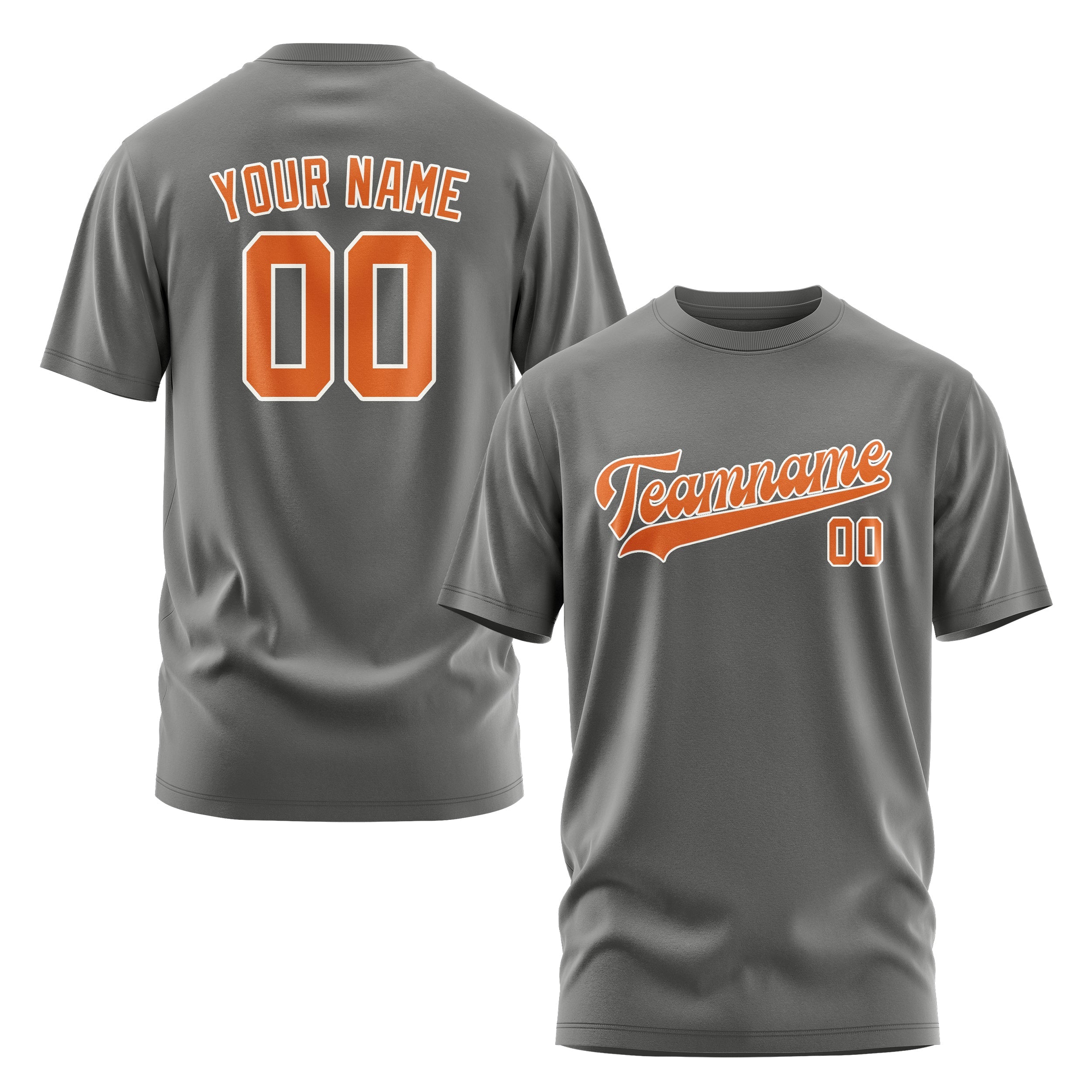 Custom Dark Grey Orange T-Shirt