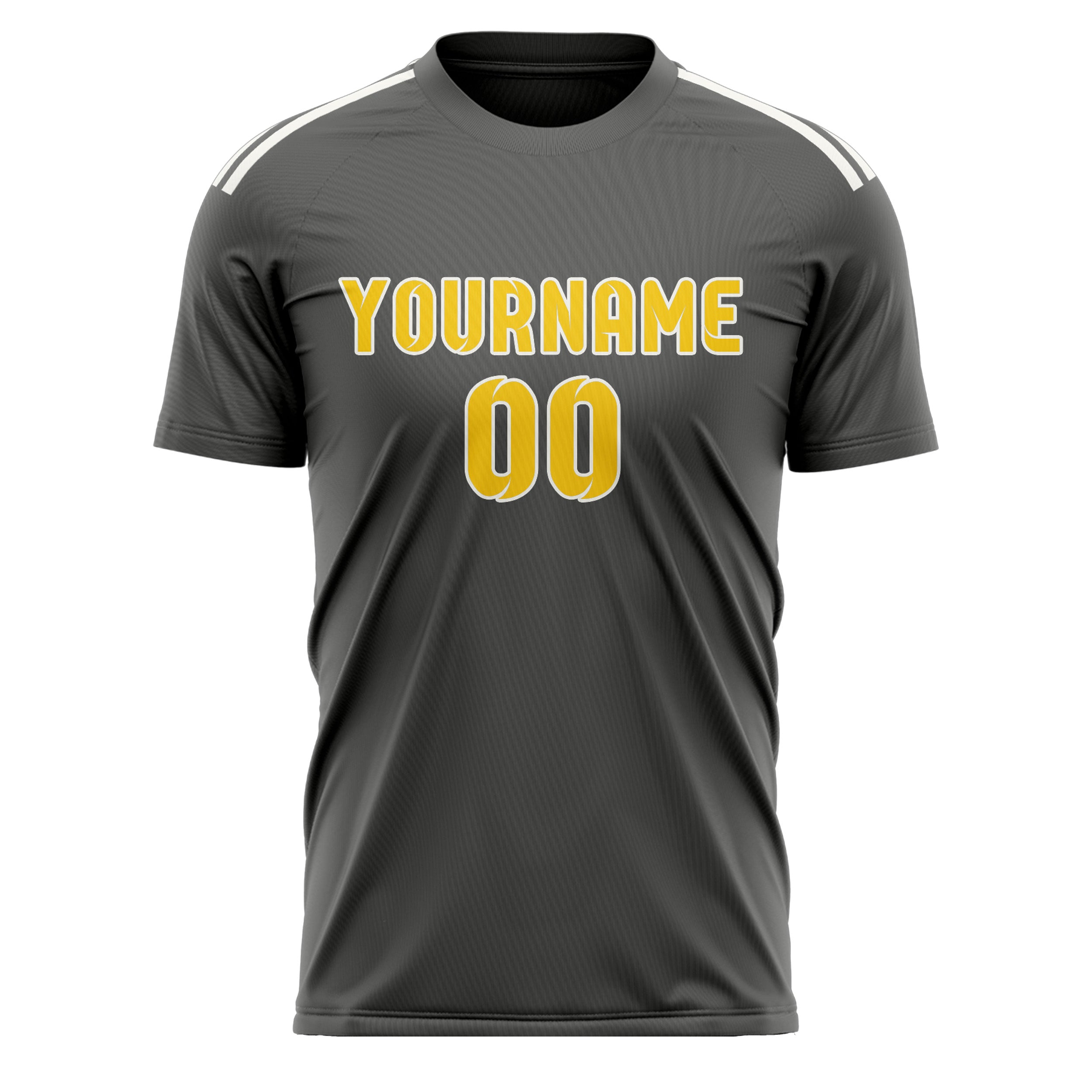 Custom Dark Grey Gold Soccer Jersey