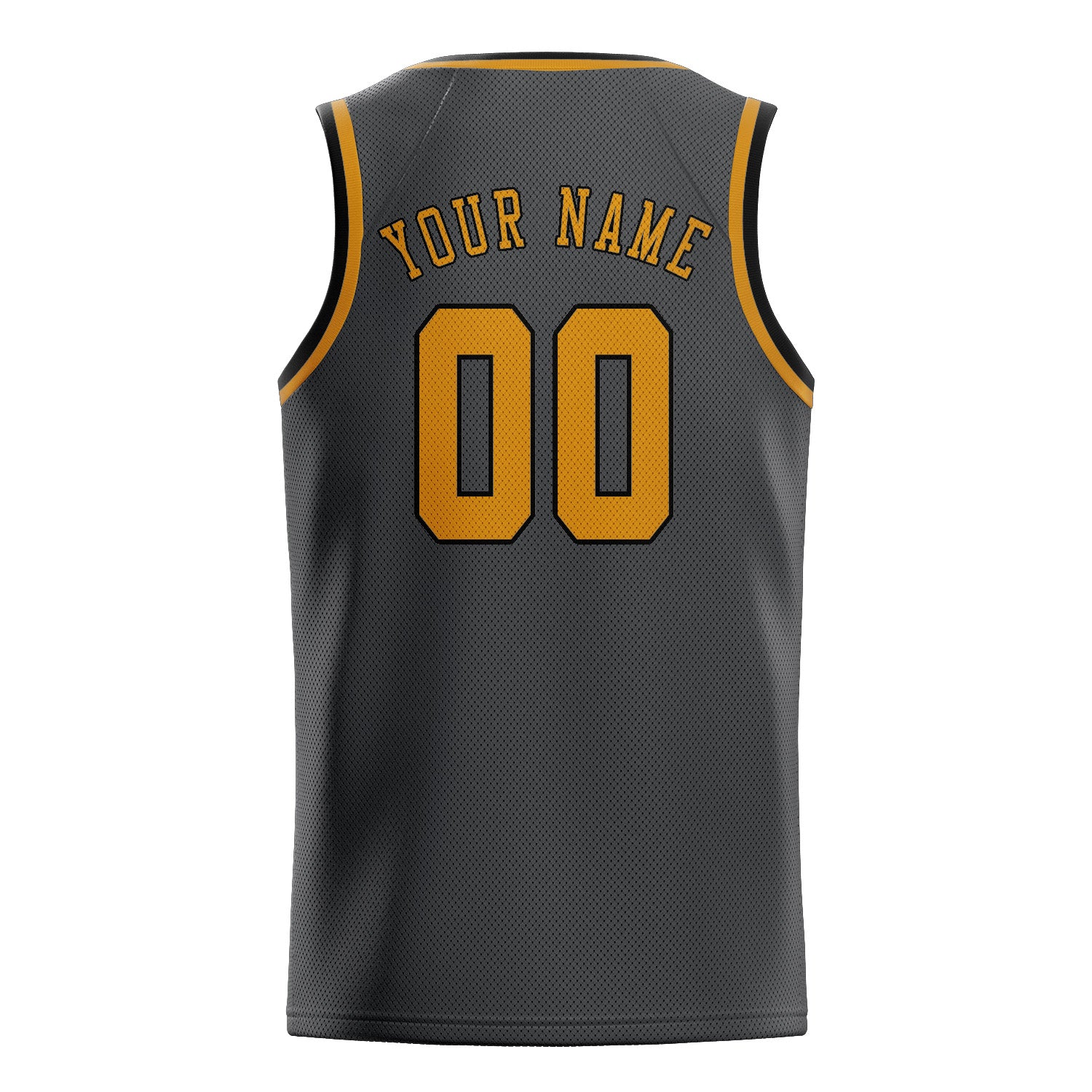 Custom Dark Grey Yellow Basketball Jersey