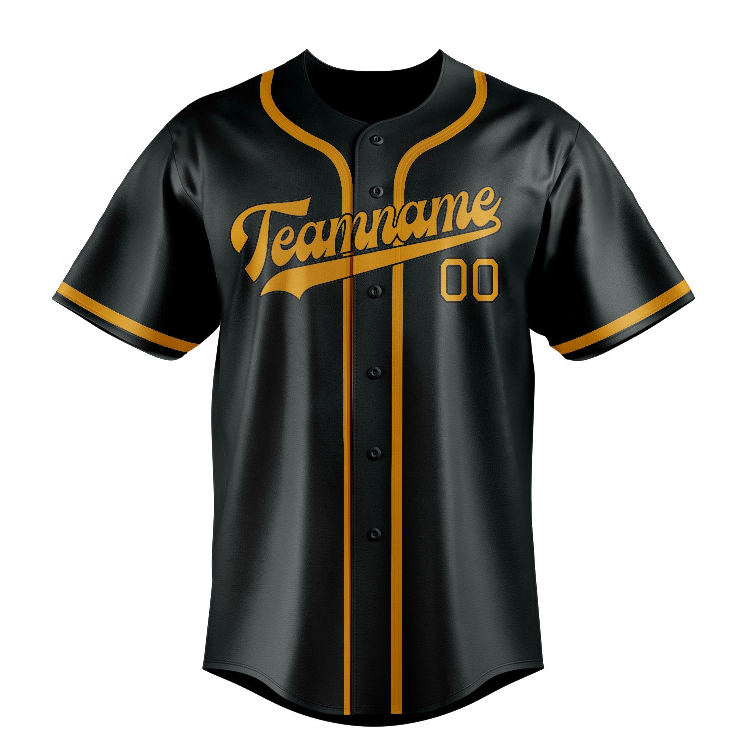 Custom Dark Grey Yellow Baseball Jersey